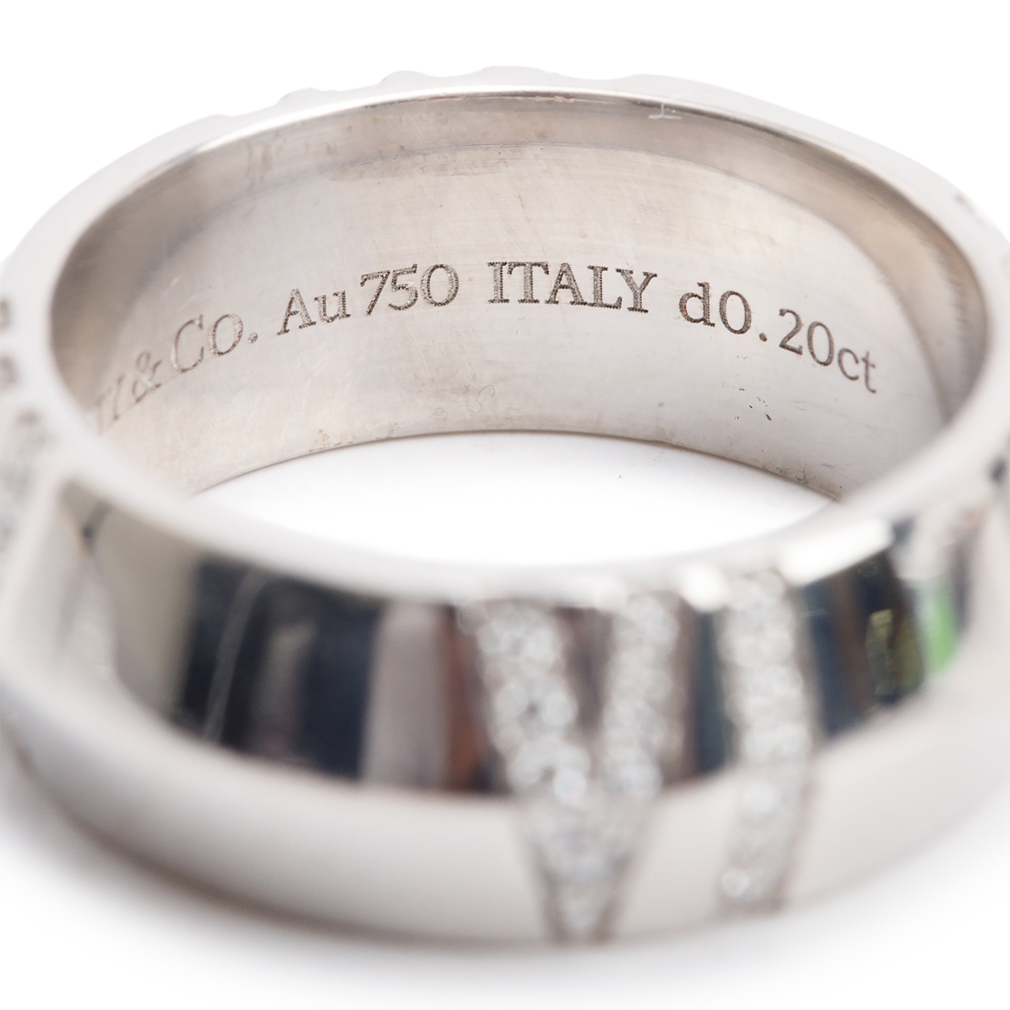 Tiffany & Co. 18k White Gold Diamond Atlas X Closed Wide Ring, Size 6 w/ Box