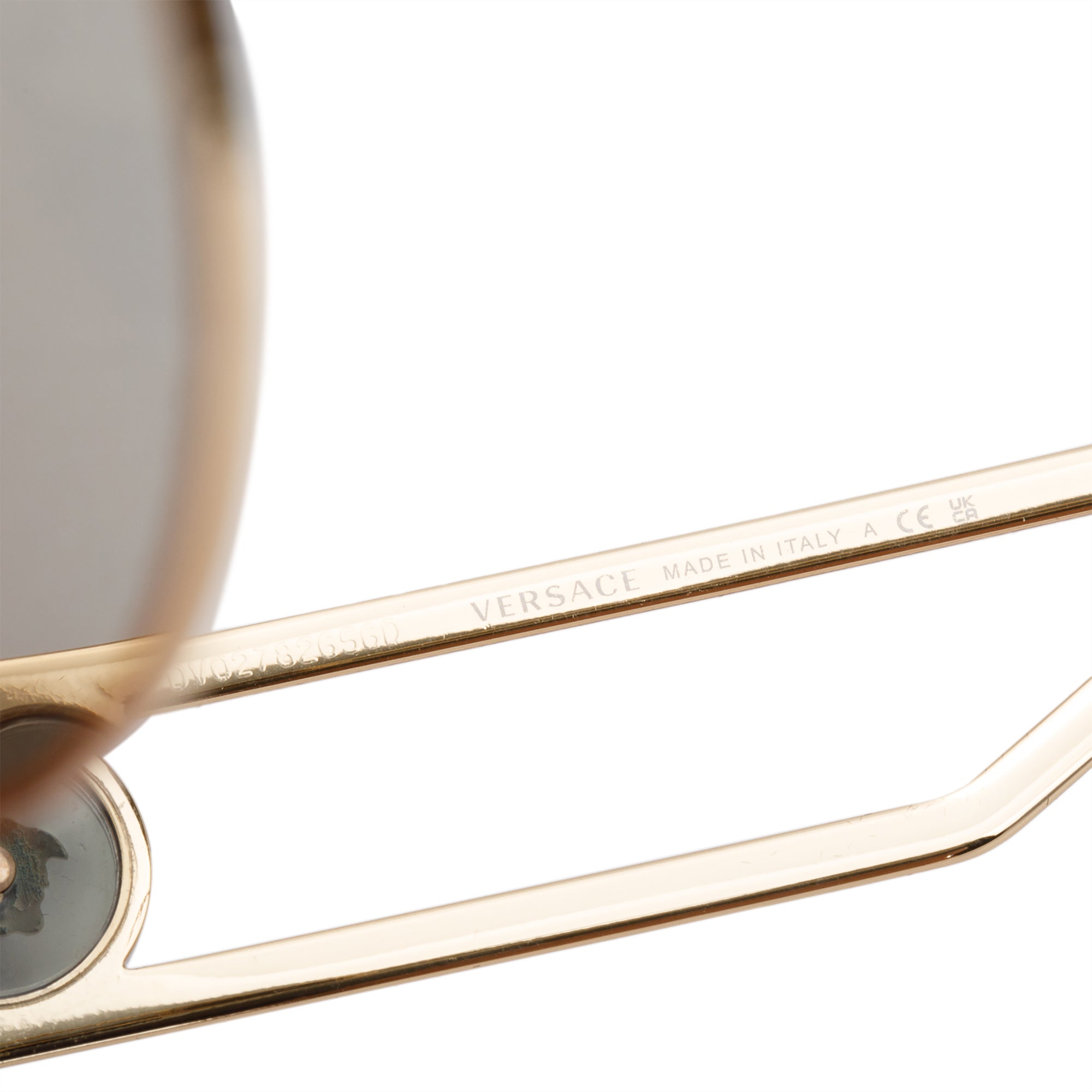 Versace 2225 Gold Tone Metal Medusa Navigator Aviator Sunglasses w/ Case