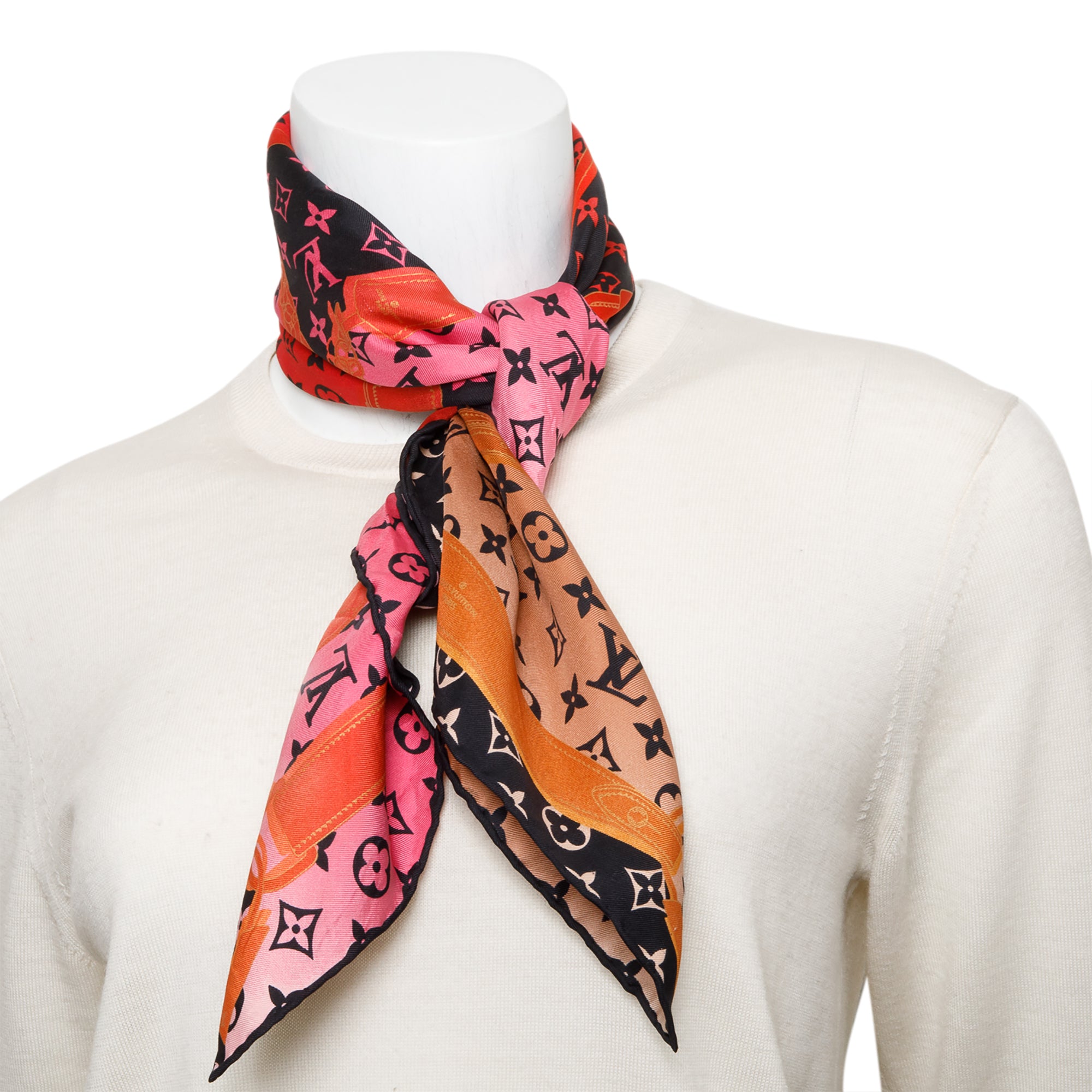 Louis Vuitton Monogram Multicolor Rising Confidential Square Silk Scarf 70