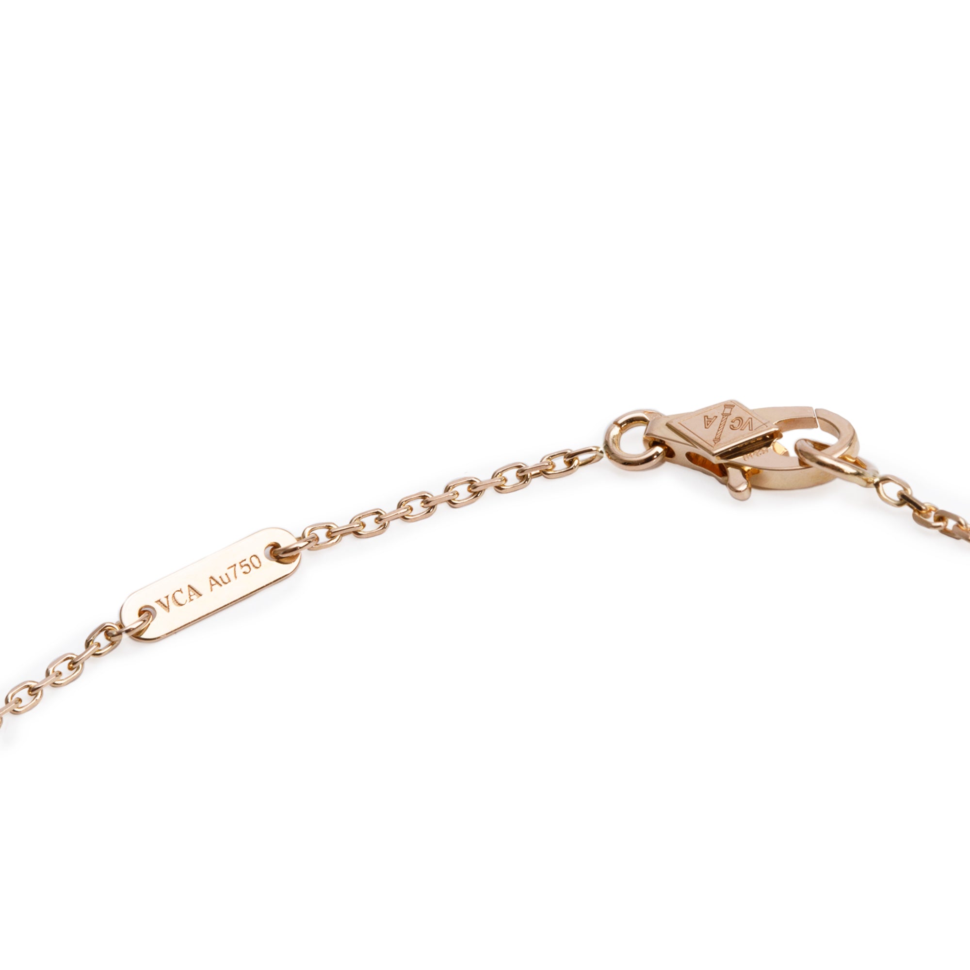 Van Cleef & Arpels 2023 18k Rose Gold Sweet Alhambra Carnelian Pendant Necklace w/ Receipt & Certificate