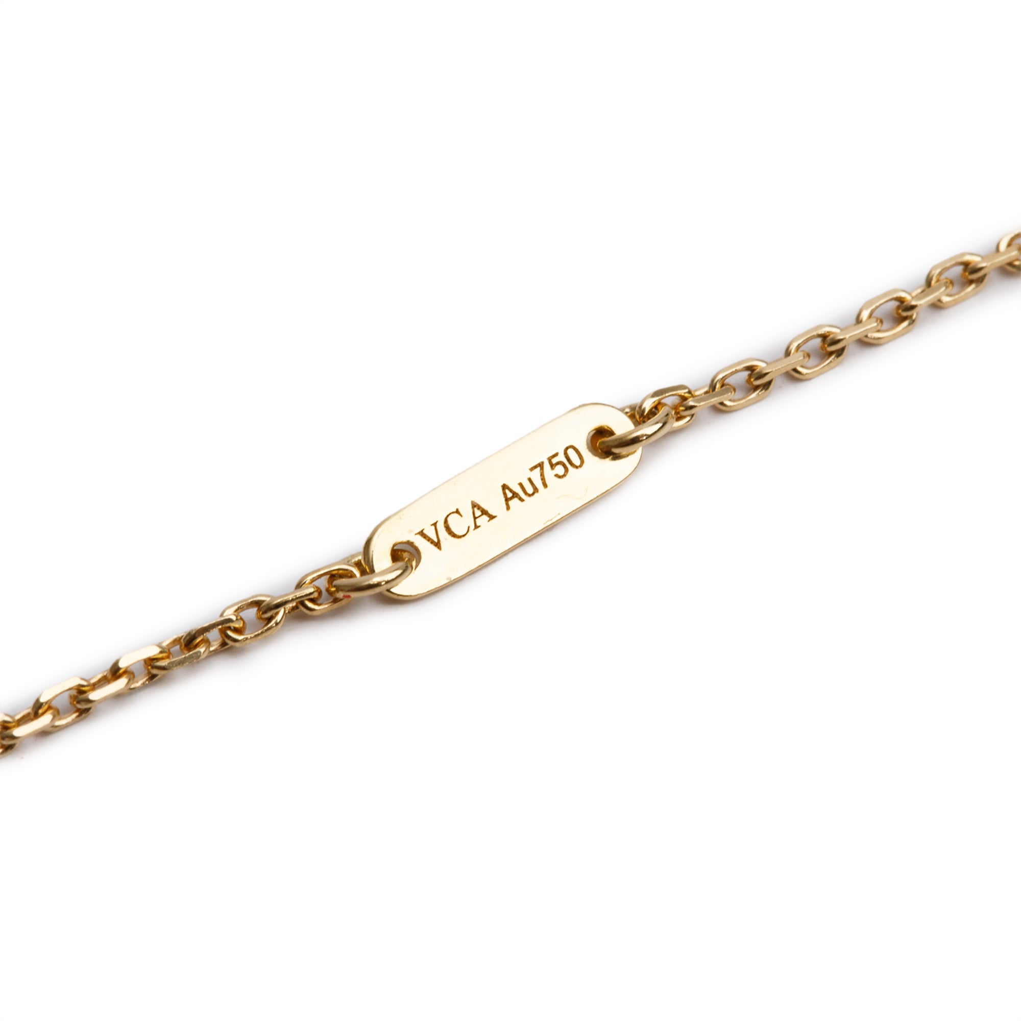 Van Cleef & Arpels 2022 18k Yellow Gold Sweet Alhambra Mother of Pearl Pendant Necklace w/ Certificate