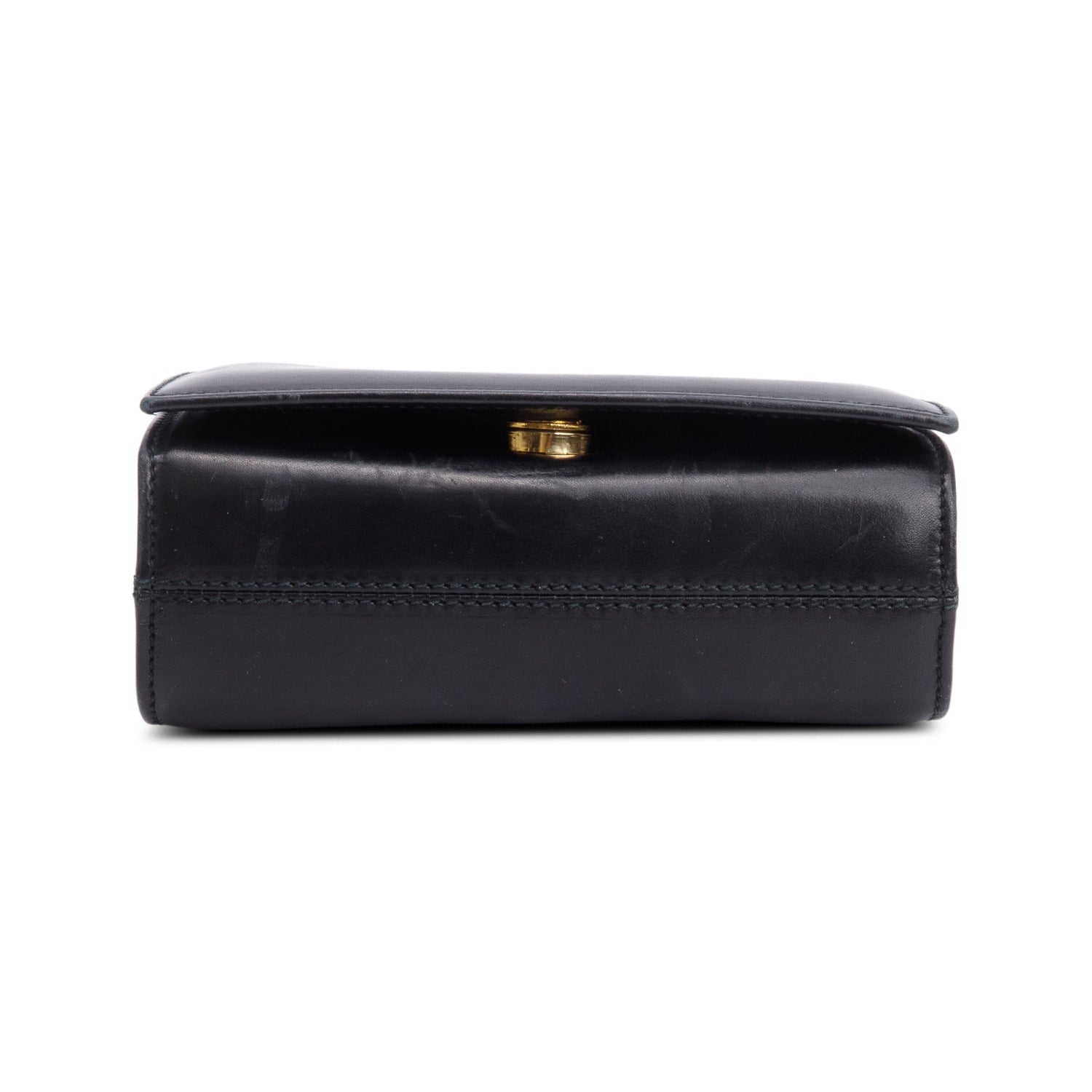 Ferragamo Black Leather Mini Vara Bow Flap Crossbody Bag