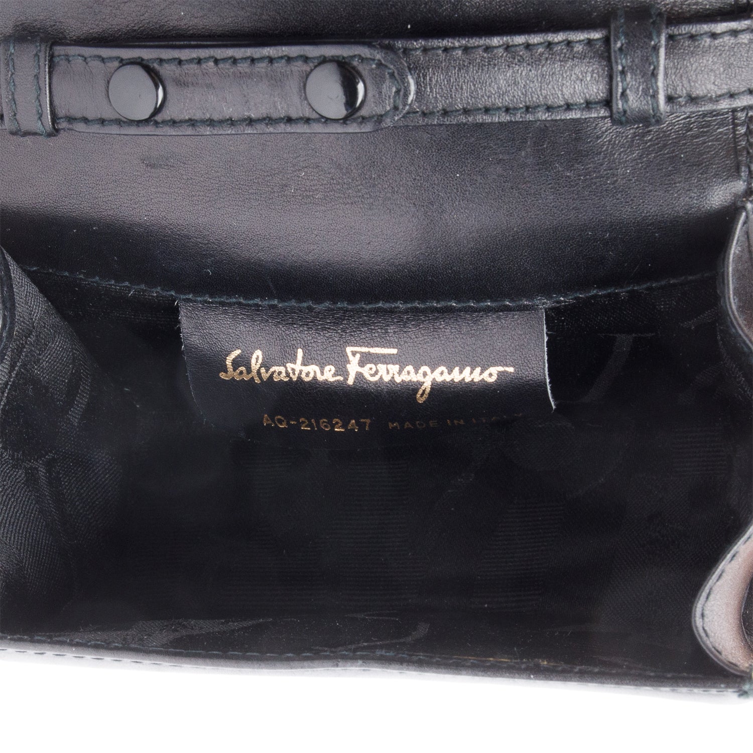 Ferragamo Black Leather Mini Vara Bow Flap Crossbody Bag