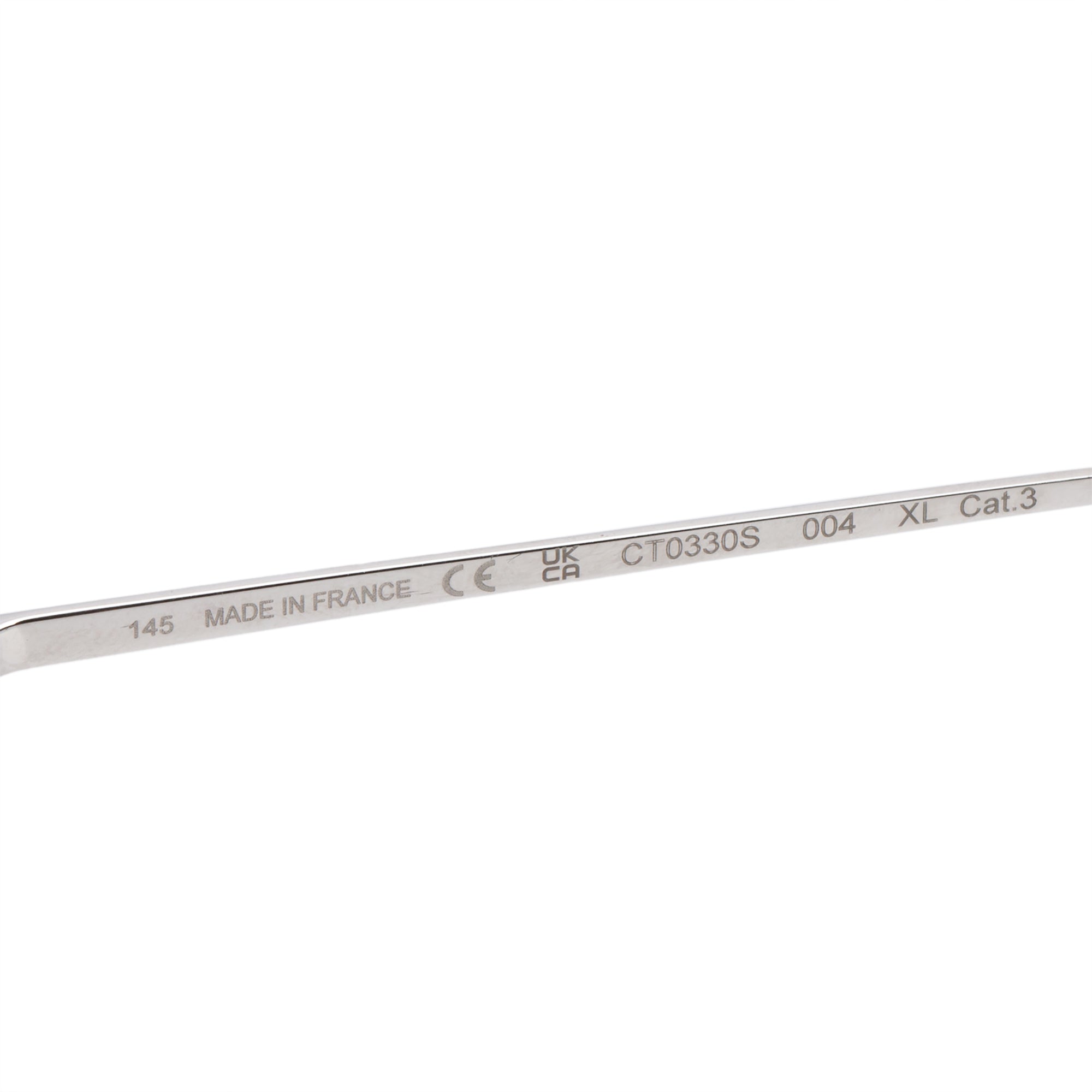 Cartier CT0330 Silver Tone Metal Rimless C De Cartier Sunglasses