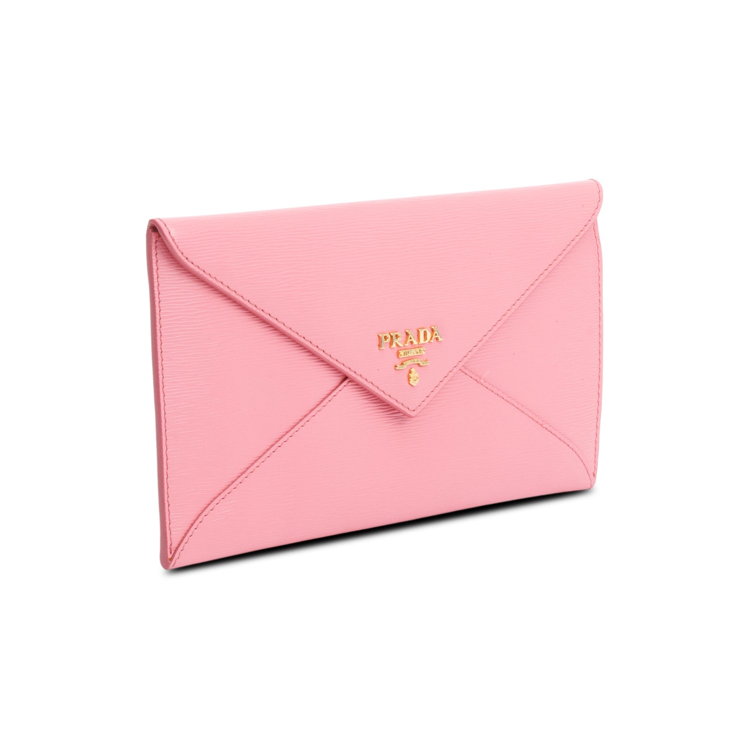 Prada Pink Vitello Move Leather Envelope Wallet