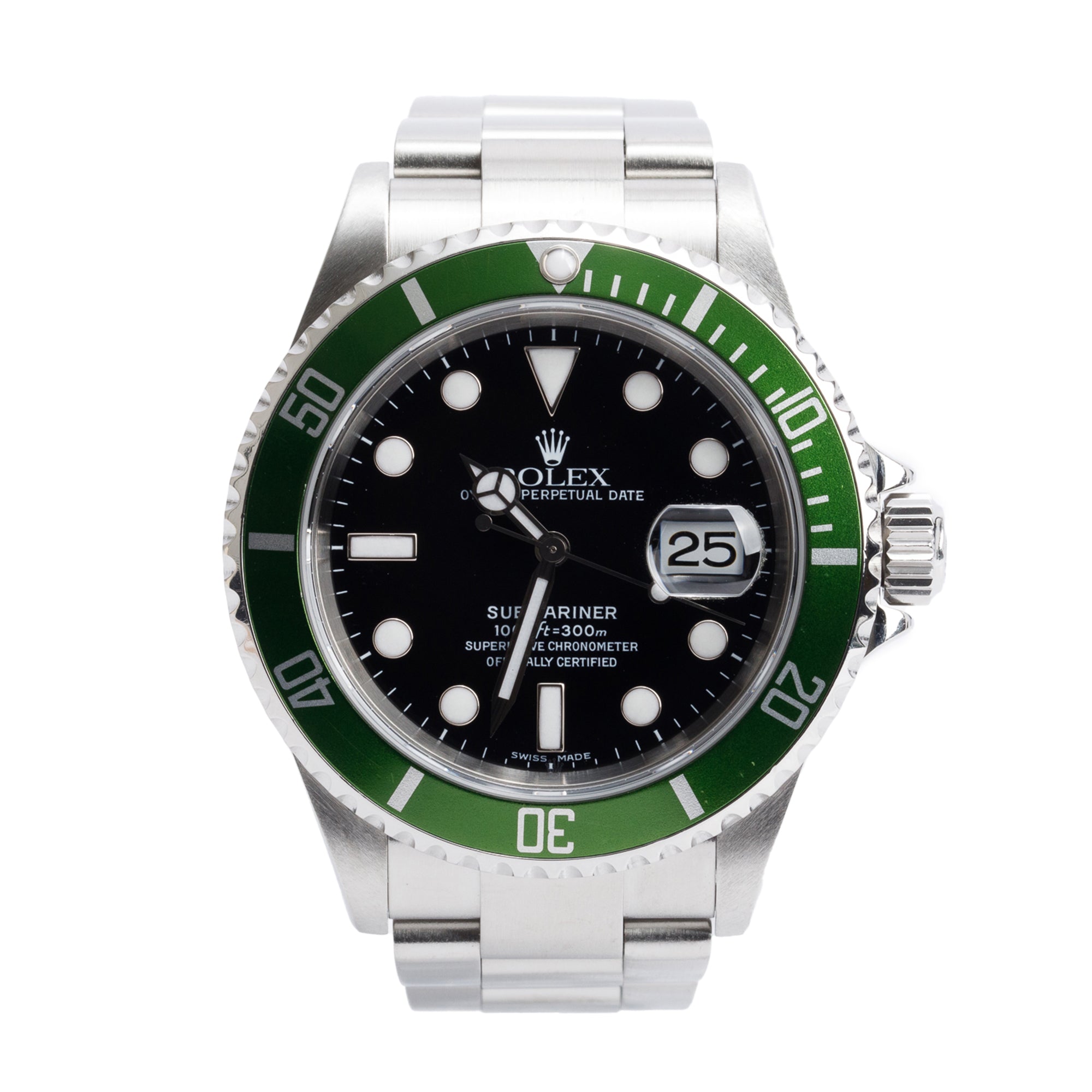 Rolex Stainless Steel Submariner Date 'Kermit' 40 MM Watch 16610T w/ Box