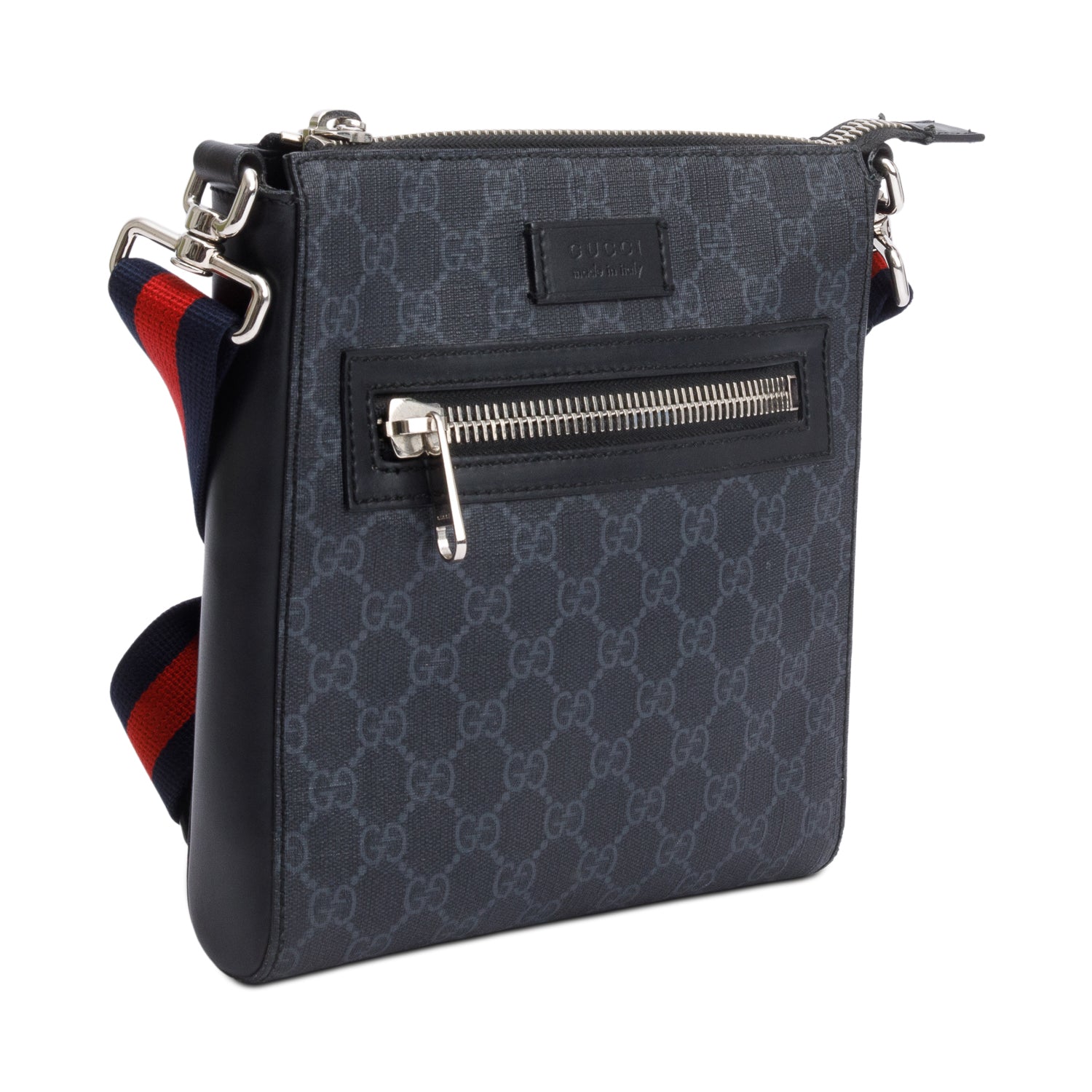Gucci Black GG Supreme Small Messenger Bag w/ Box & Receipt