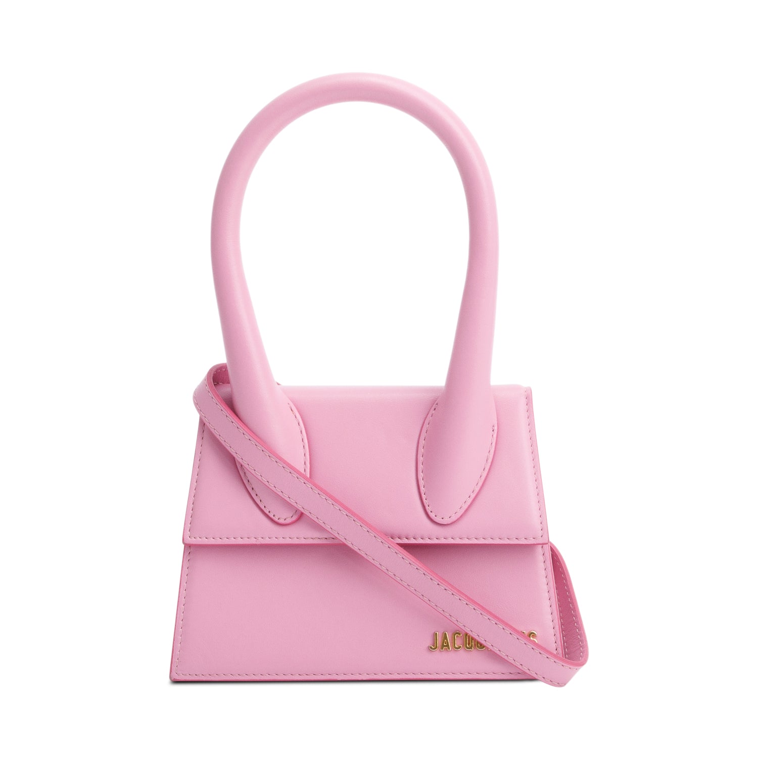 Jacquemus Pink Calfskin Leather Le Chiquito Moyen Bag w/ Strap