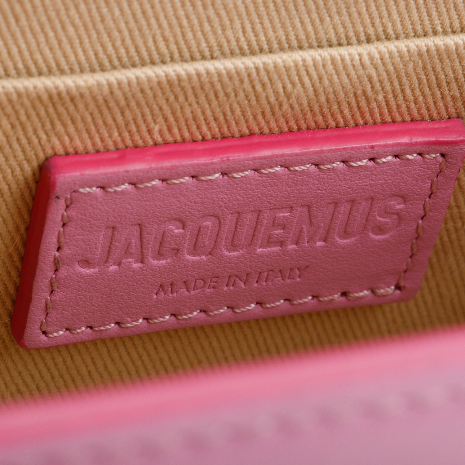 Jacquemus Pink Calfskin Leather Le Chiquito Moyen Bag w/ Strap