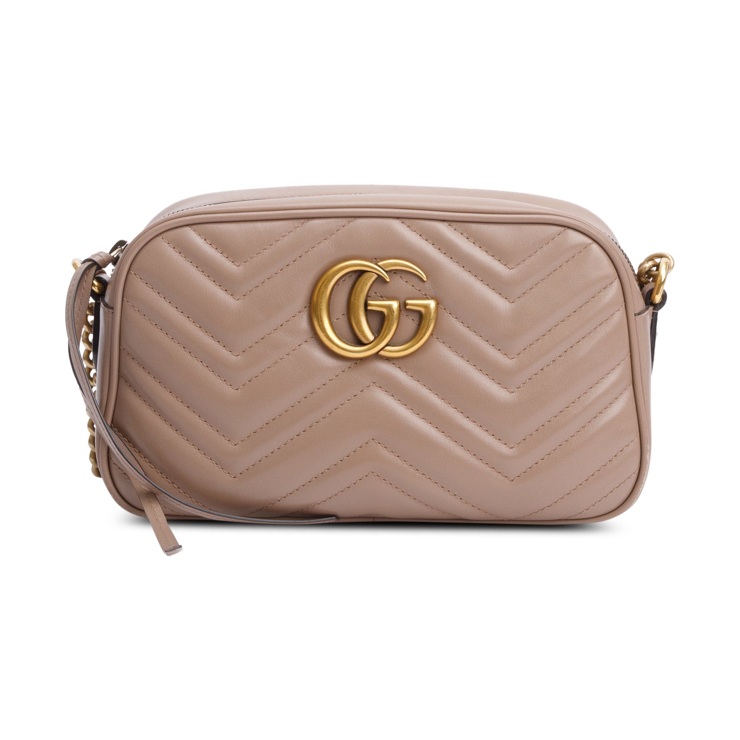 Gucci Beige GG Marmont Matelasse Small Camera Bag w/ Box