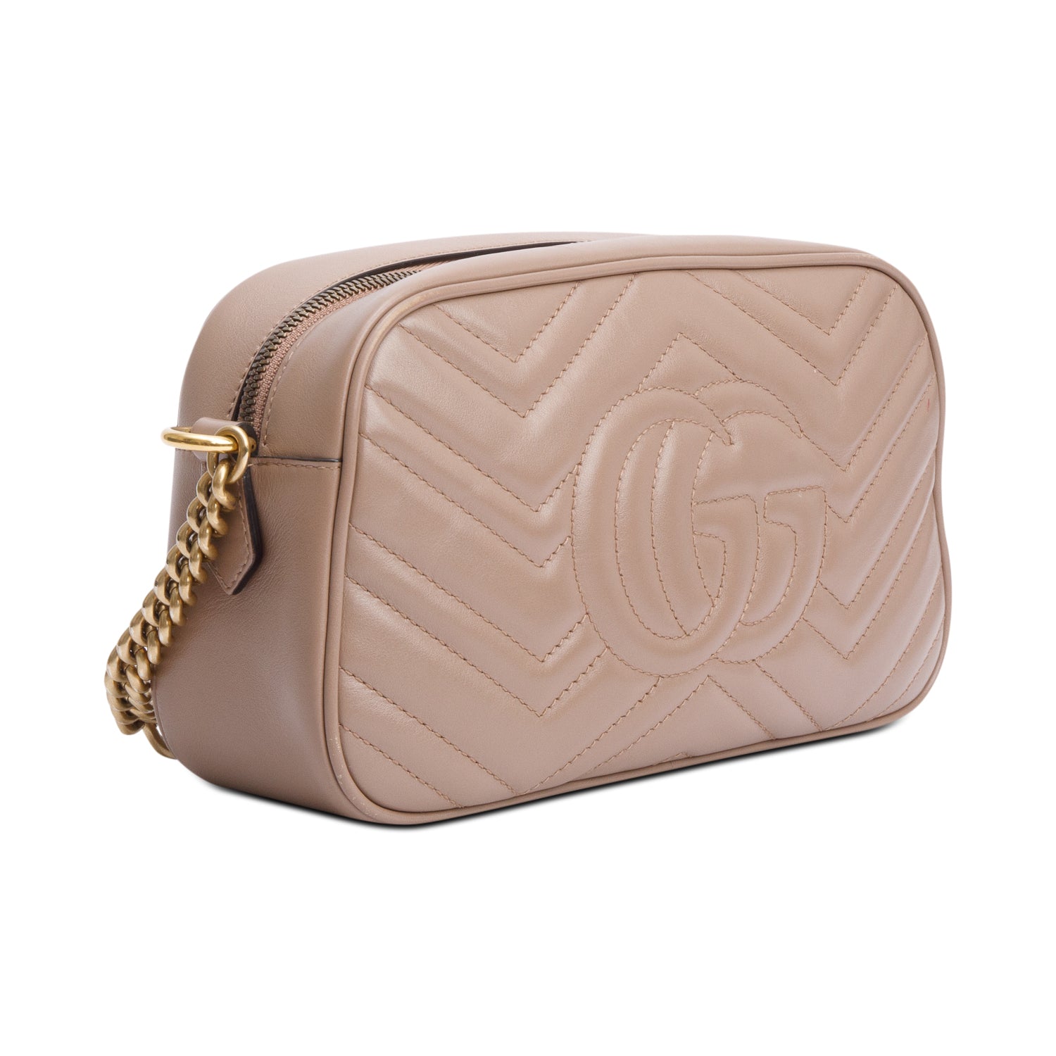 Gucci Beige GG Marmont Matelasse Small Camera Bag w/ Box