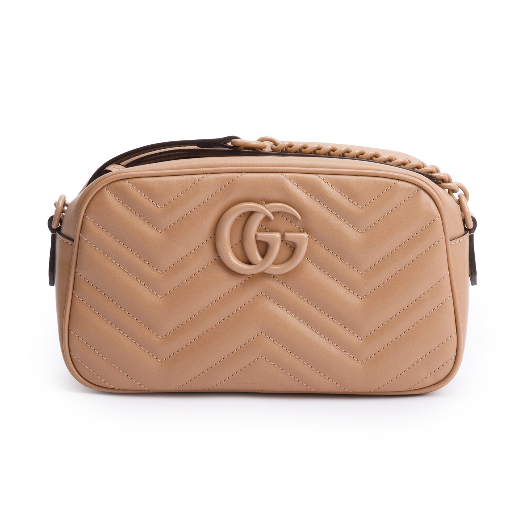 Gucci Beige GG Marmont Matelasse Small Camera Bag w/ Box