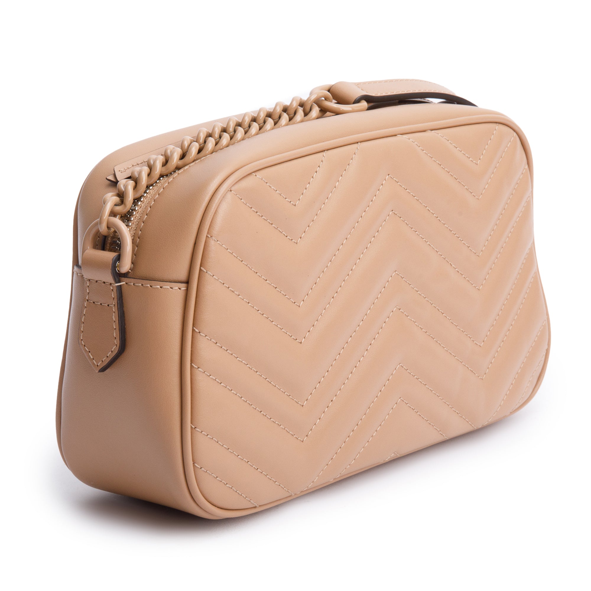 Gucci Beige GG Marmont Matelasse Small Camera Bag w/ Box