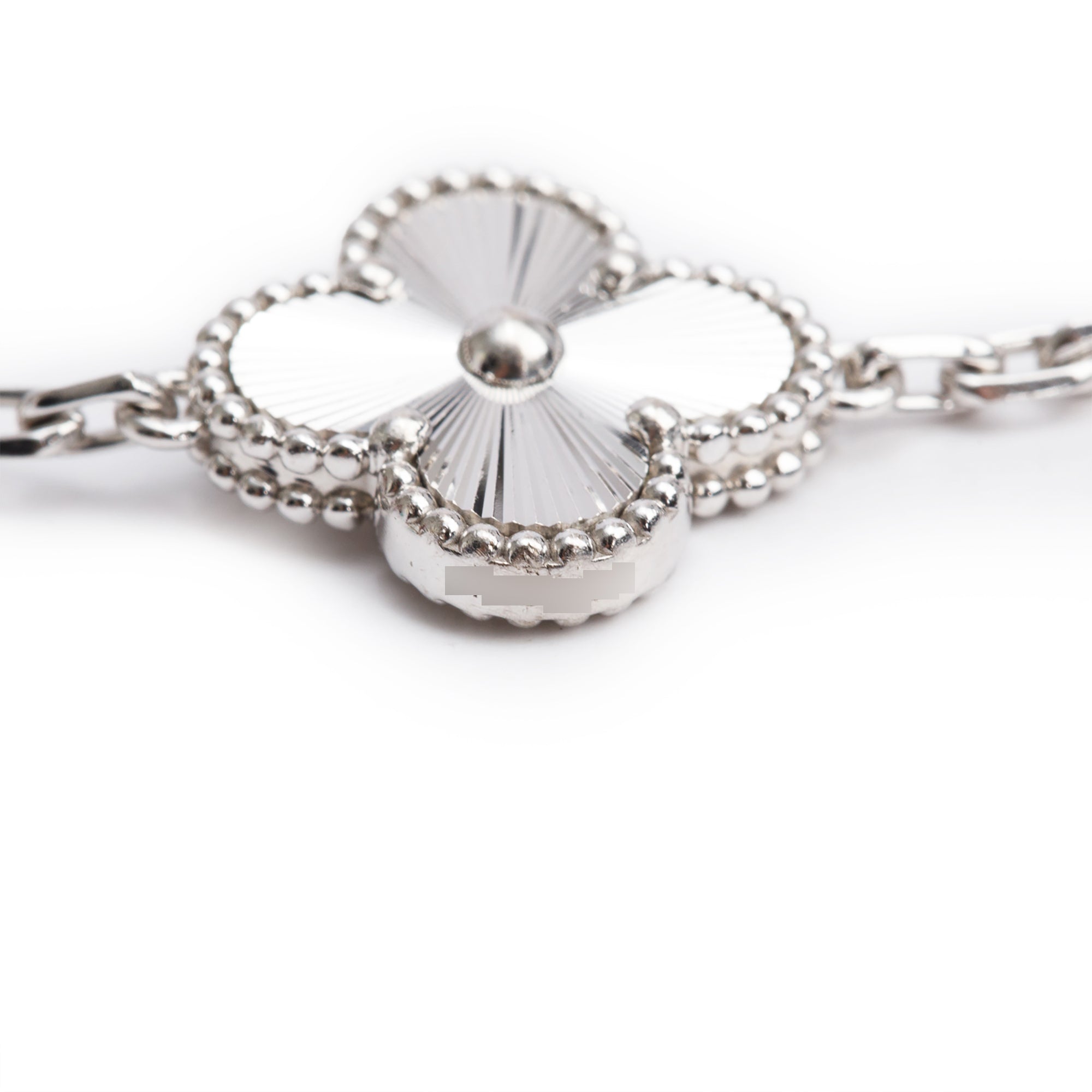 Van Cleef & Arpels 2023 18k White Gold Vintage Alhambra 5 Motif Bracelet w/ Box, Receipt & Certificate
