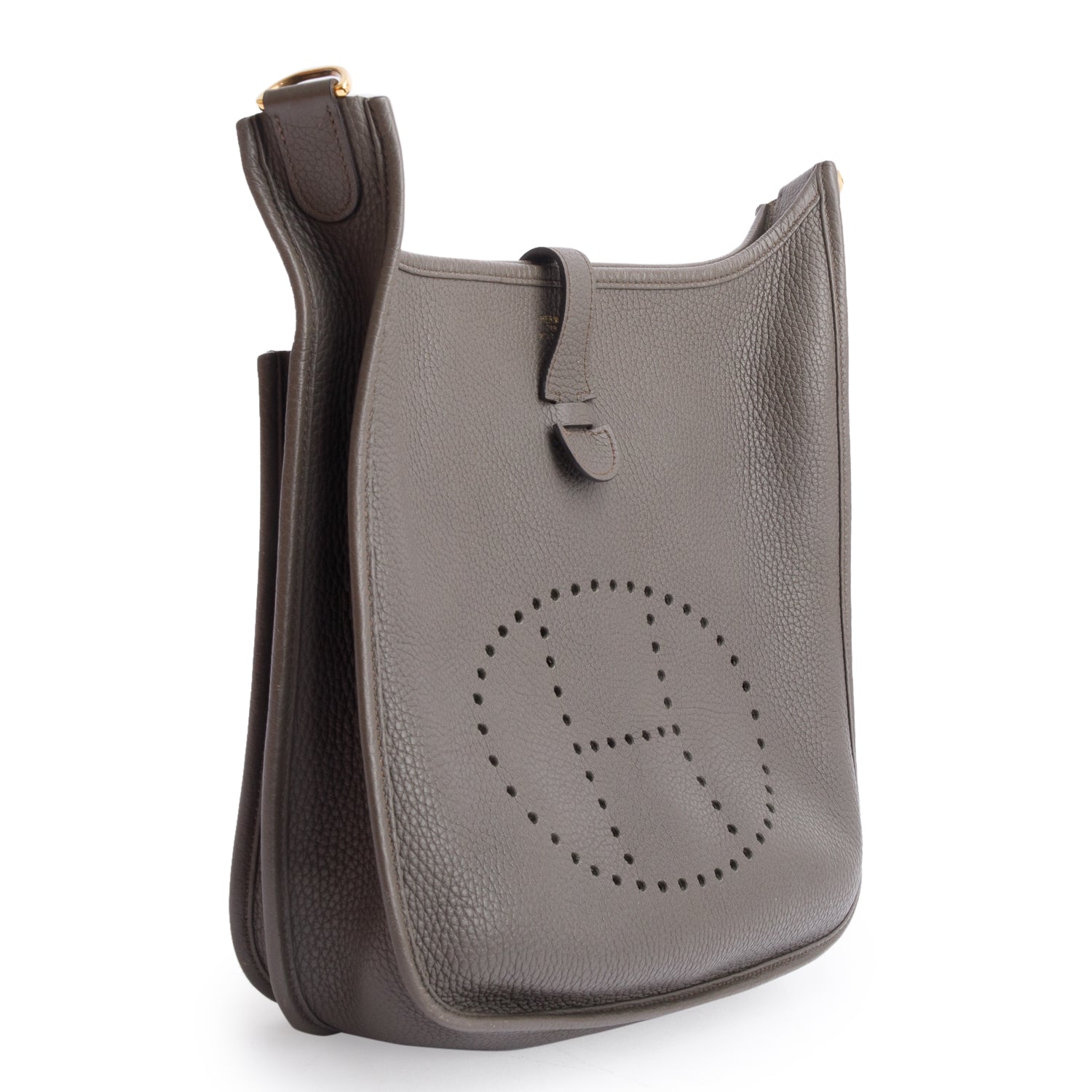 Hermes Gris Etain Taurillon Clemence Evelyne III 29 Bag w/ Box