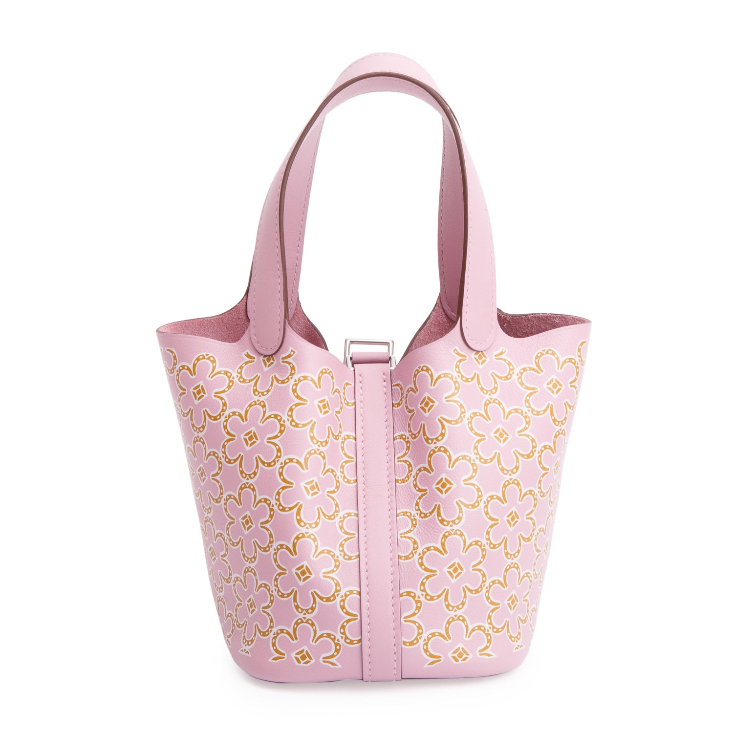 Hermes 2022 Mauve Sylvestre Veau Swift Imprime Micro Picotin Lock w/ Box