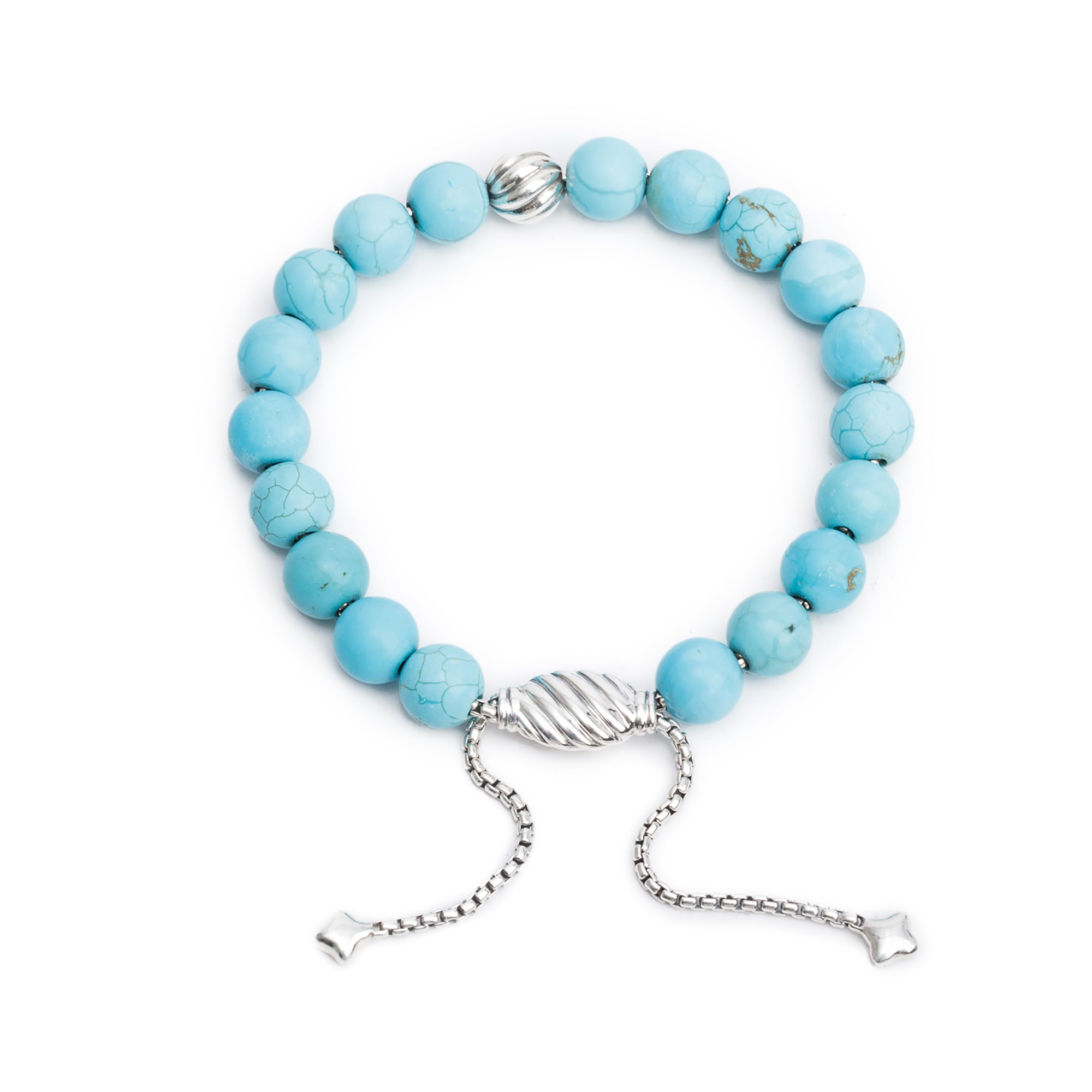 David Yurman Sterling Silver Dyed Magnesite 8 MM Spirtual Bead Bracelet