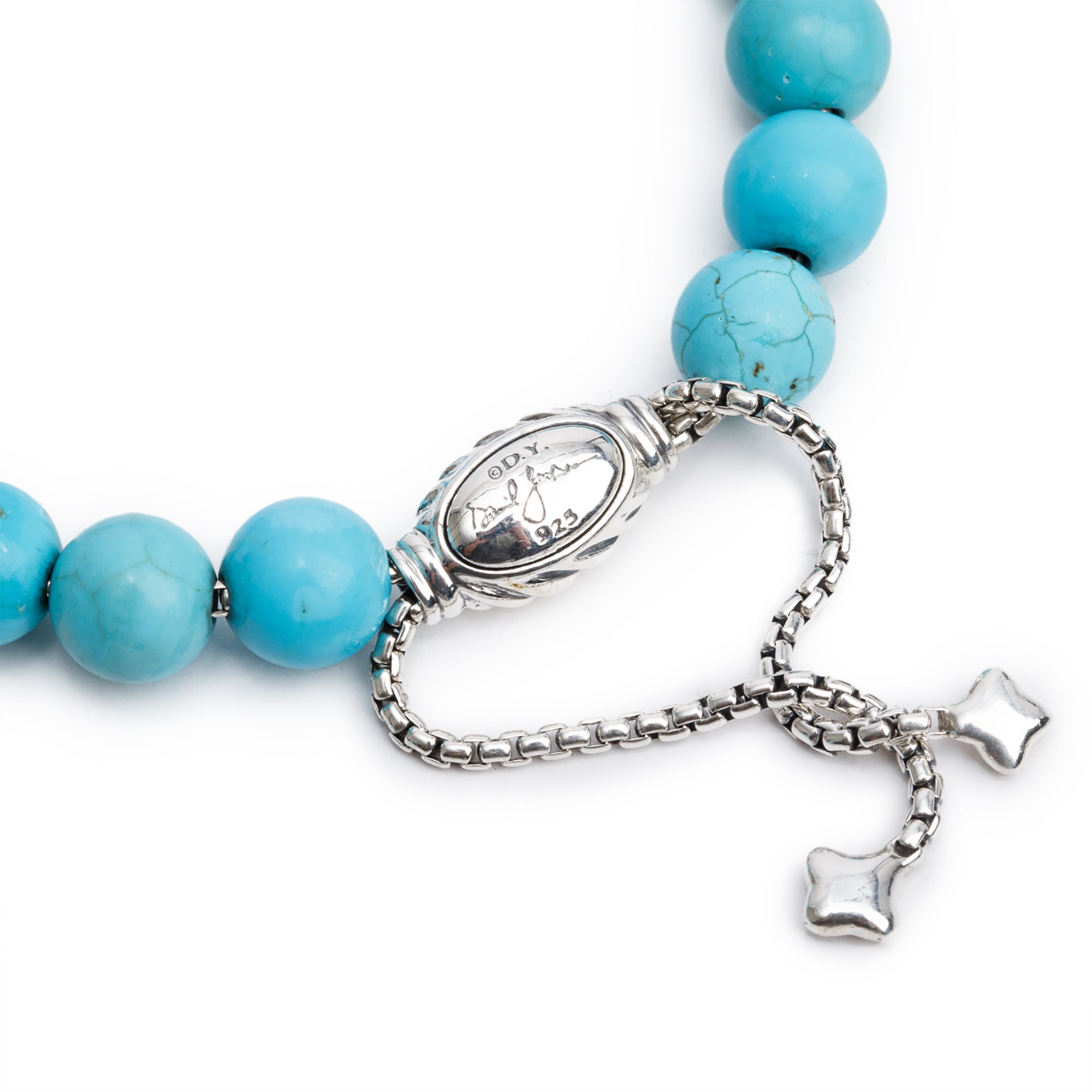 David Yurman Sterling Silver Dyed Magnesite 8 MM Spirtual Bead Bracelet