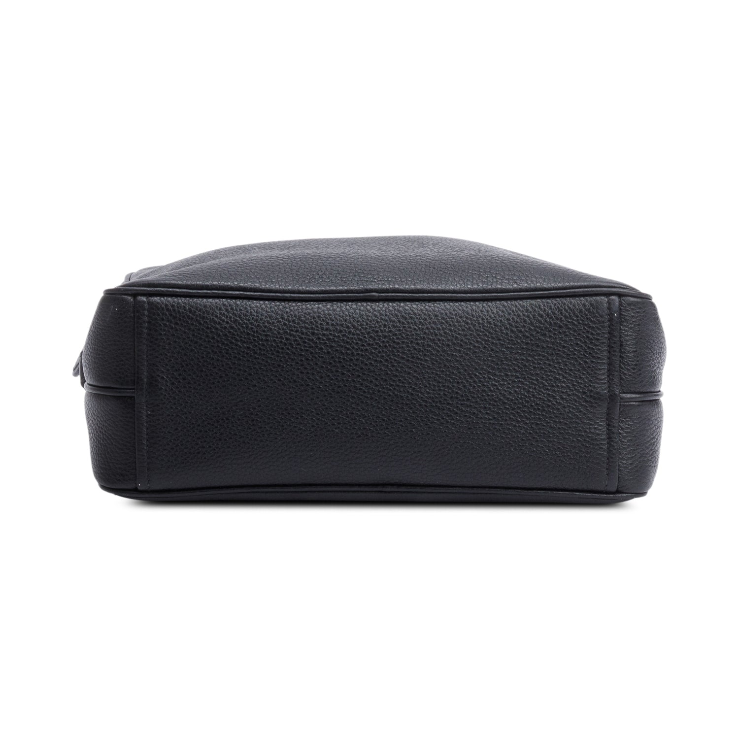 Prada Black Vitello Daino Leather Double Zip Camera Crossbody Bag