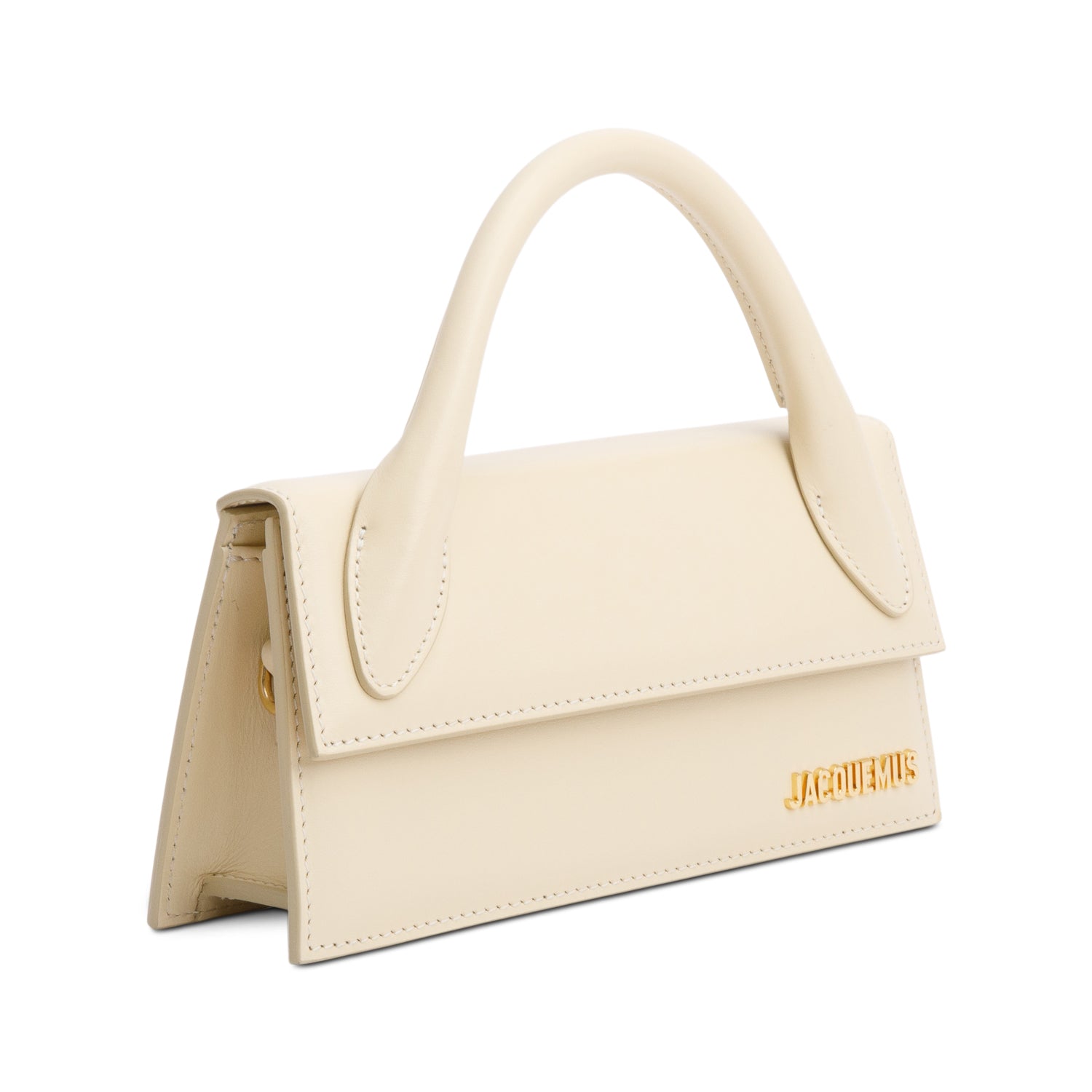 Jacquemus Creme Leather Le Chiquito Long Handle Bag w/ Strap