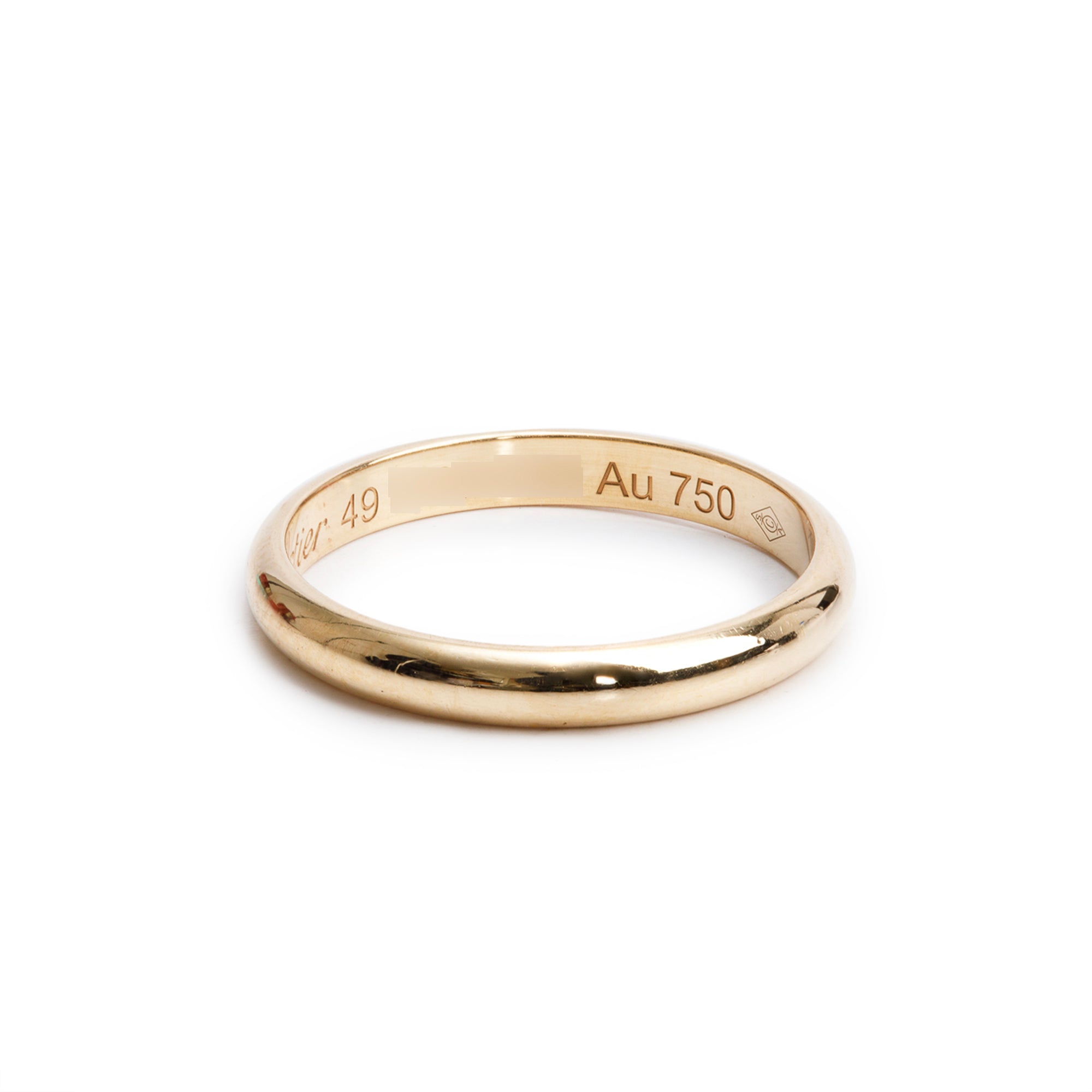 Cartier 2022 18k Yellow Gold 2.5 MM 1895 Wedding Band Ring, Size 49 5 w/ Pouch, Certificate & Receipt