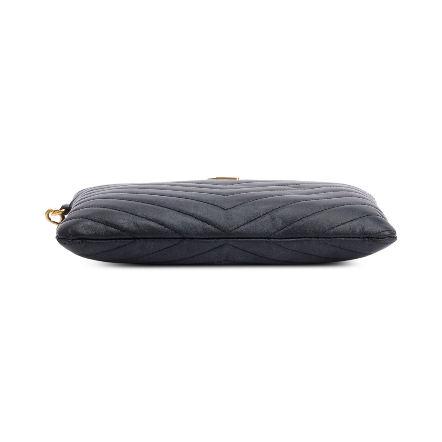 Saint Laurent Black Leather Cassandre Matelasse A5 Pouch