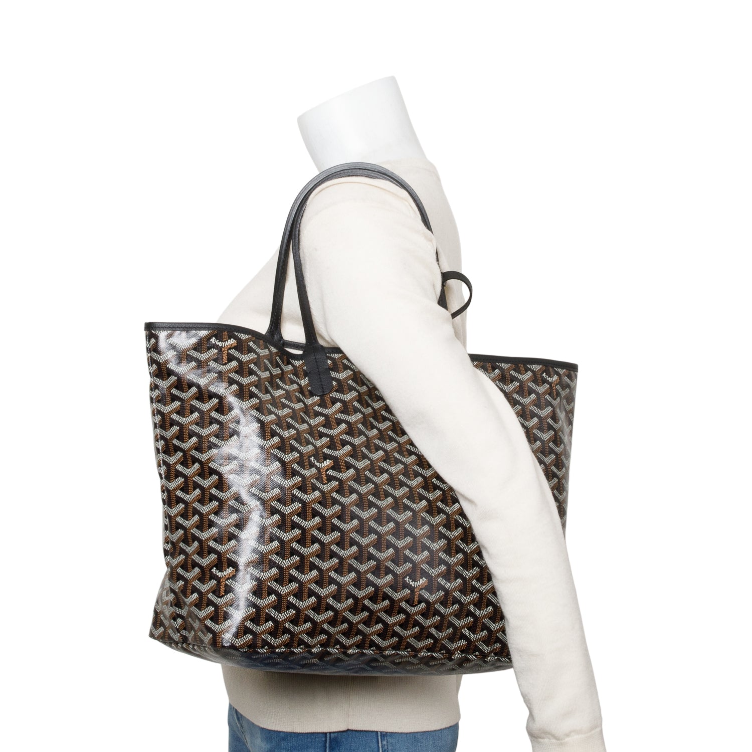 Goyard 2024 Black Monogram Canvas Saint Louis Tote PM w/ Pouch & Receipt