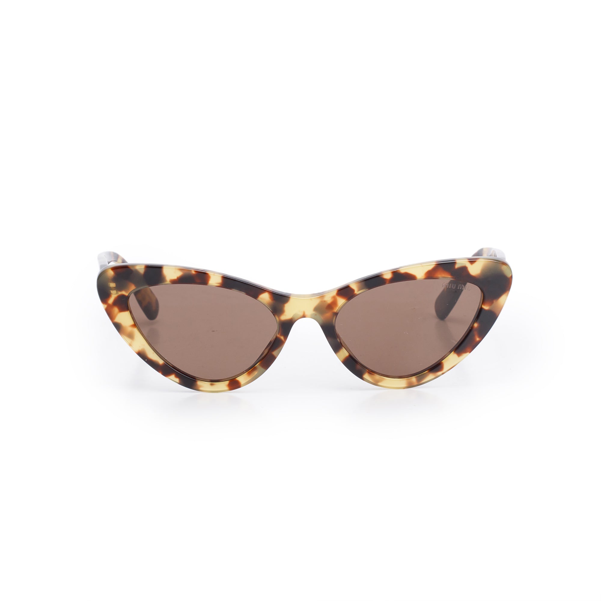 Miu Miu SMU 01V Brown Tortoise Acetate Cat-Eye Sunglasses w/ Box & Case