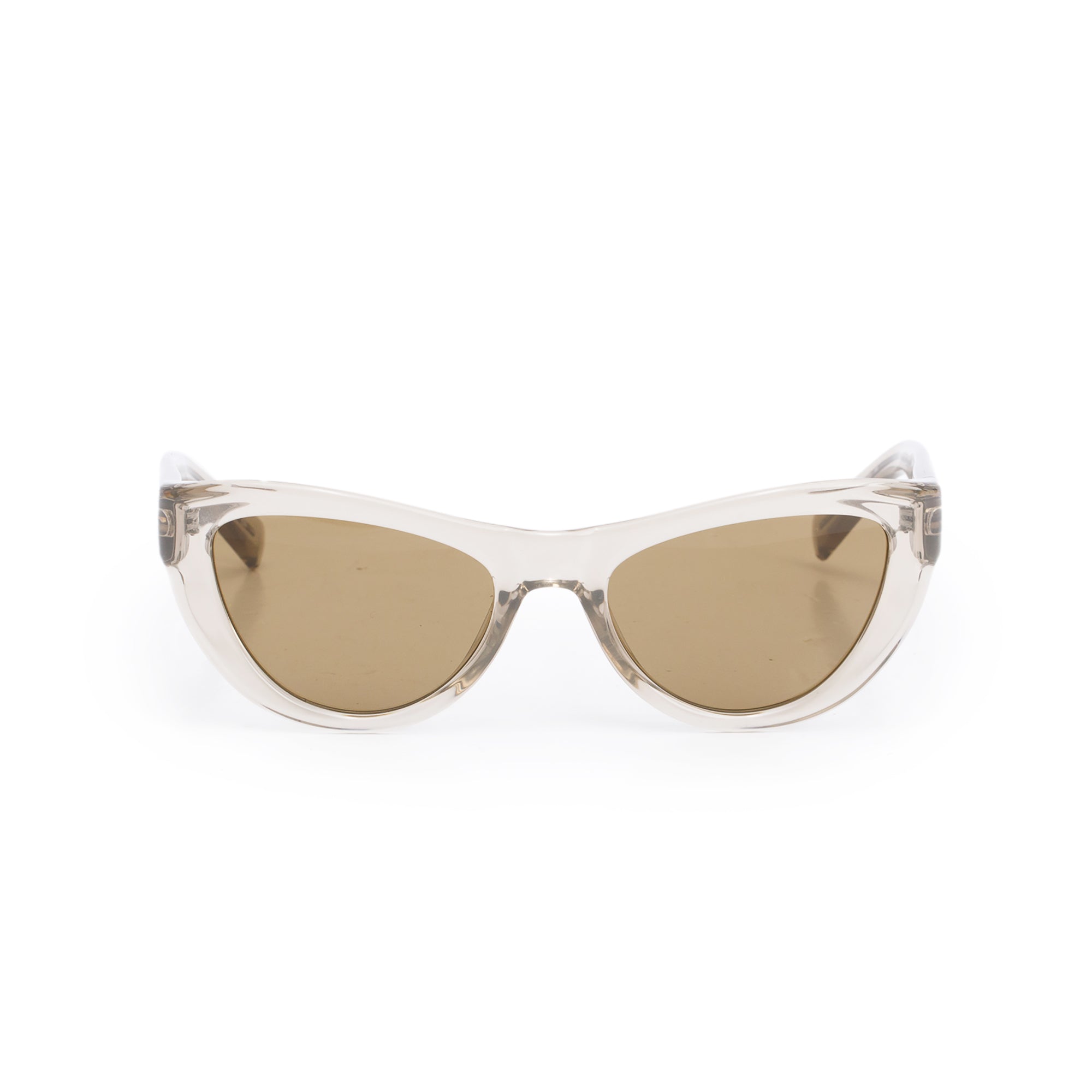 Saint Laurent SL 676 Grey Transparent Acetate Cat Eye Sunglasses w/ Case