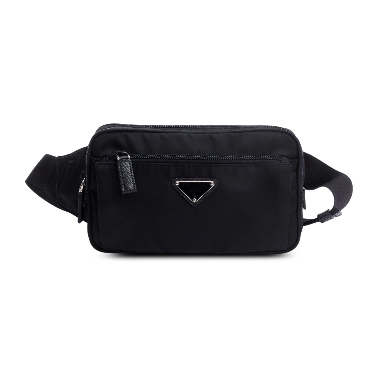 Prada Black Re-Nylon & Saffiano Leather Belt Bag