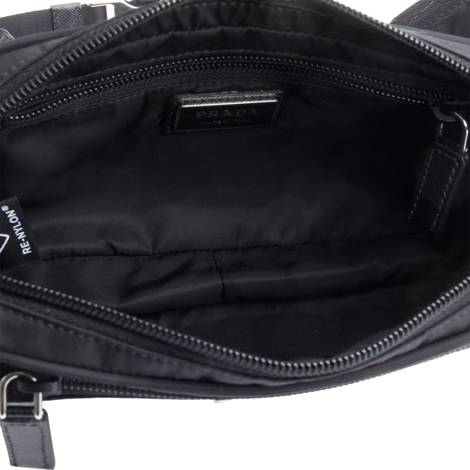 Prada Black Re-Nylon & Saffiano Leather Belt Bag