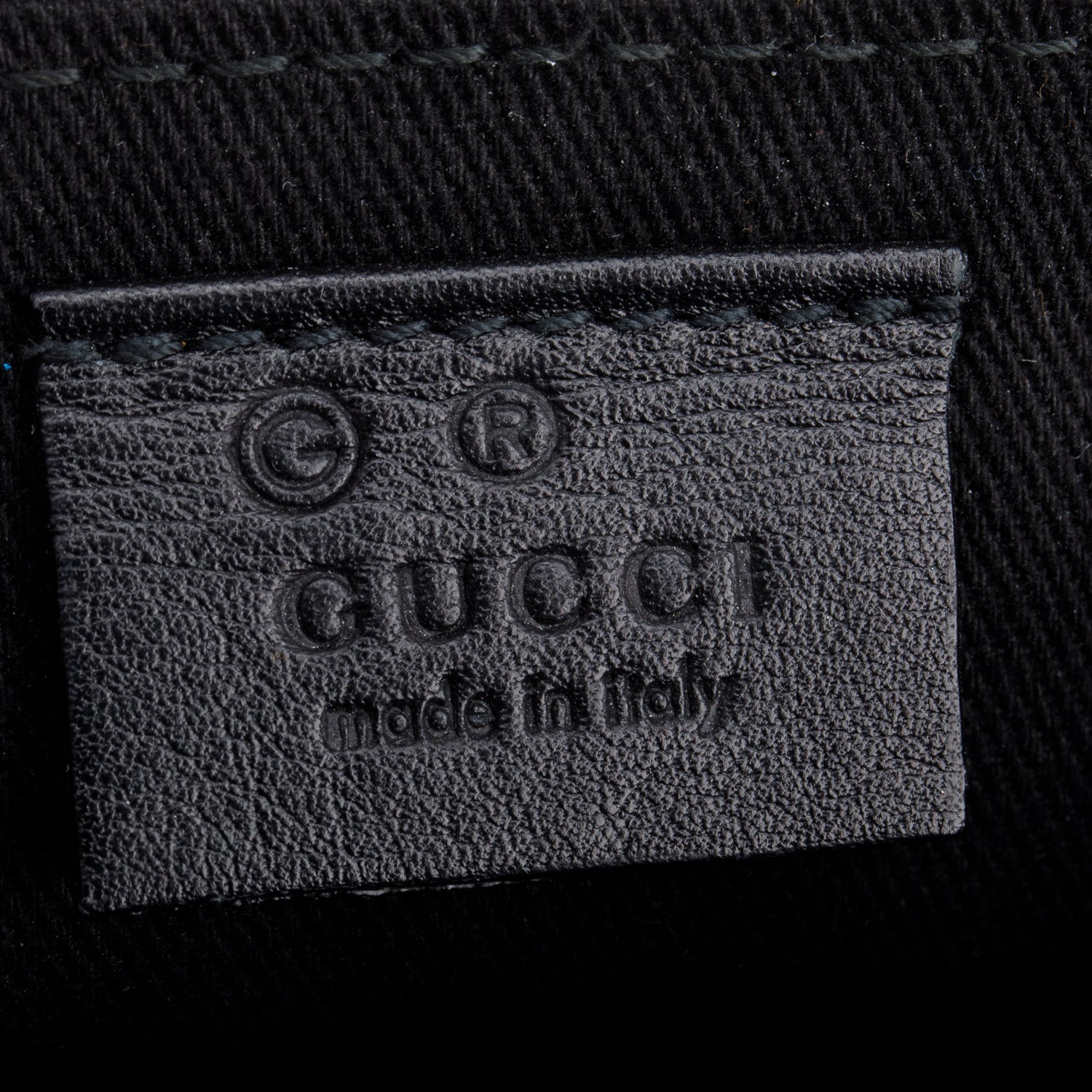 Gucci Black Lizard Embossed Leather Boat Pochette