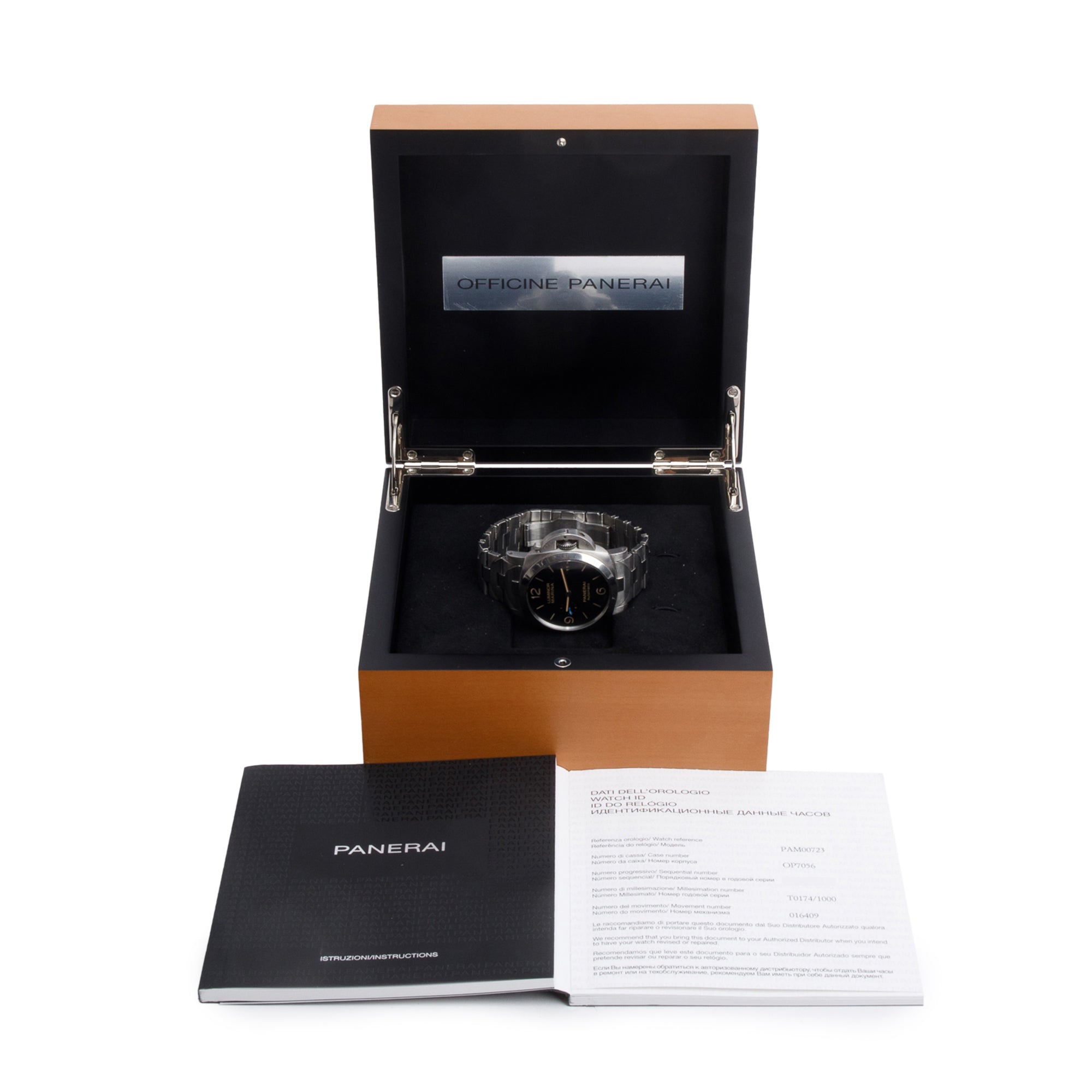 Panerai Stainless Steel Luminor Marina 1950 3 Days 44 MM Automatic Watch PAM00723 w/ Box & Papers