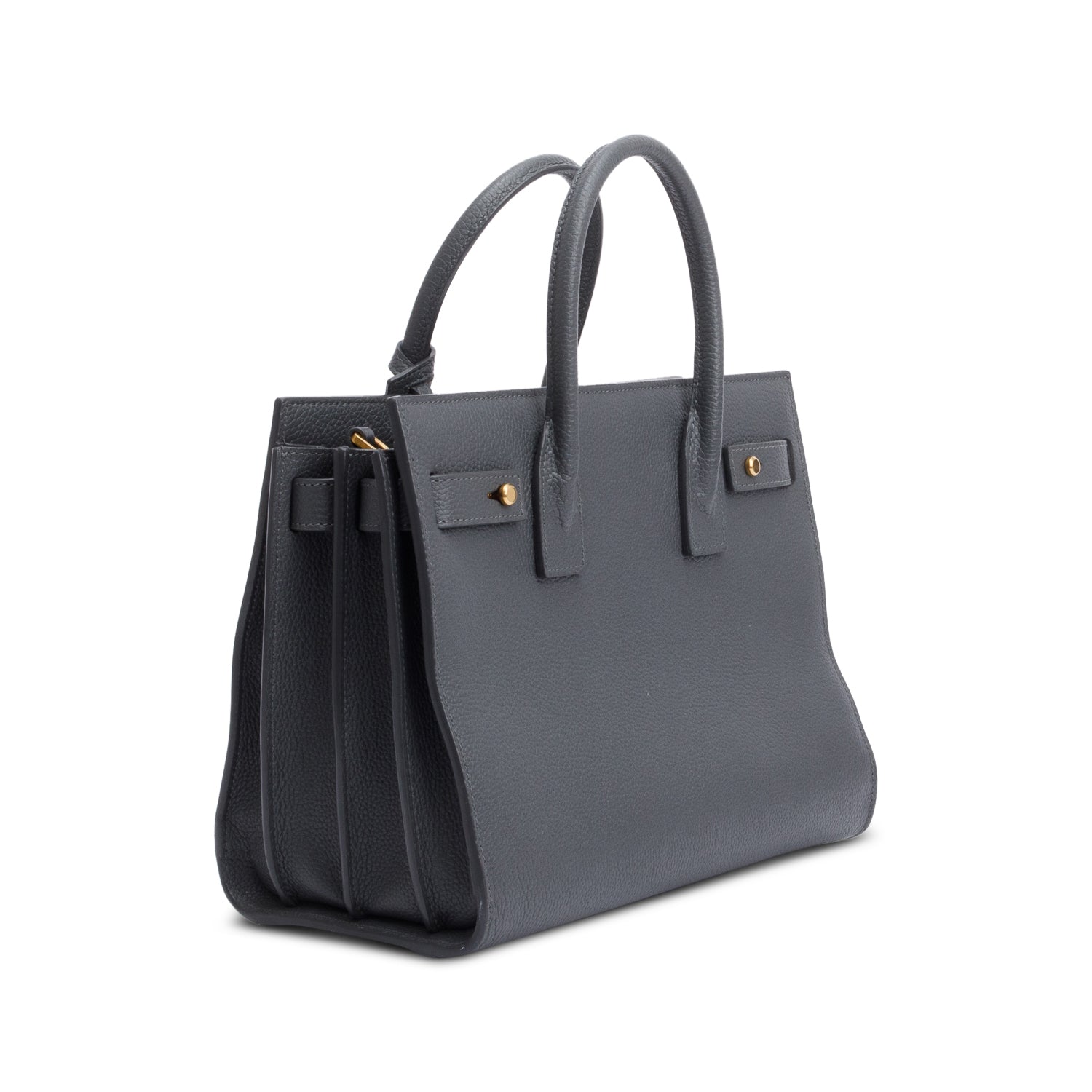 Saint Laurent 2022 Grey Grained Leather Baby Sac De Jour w/ Strap