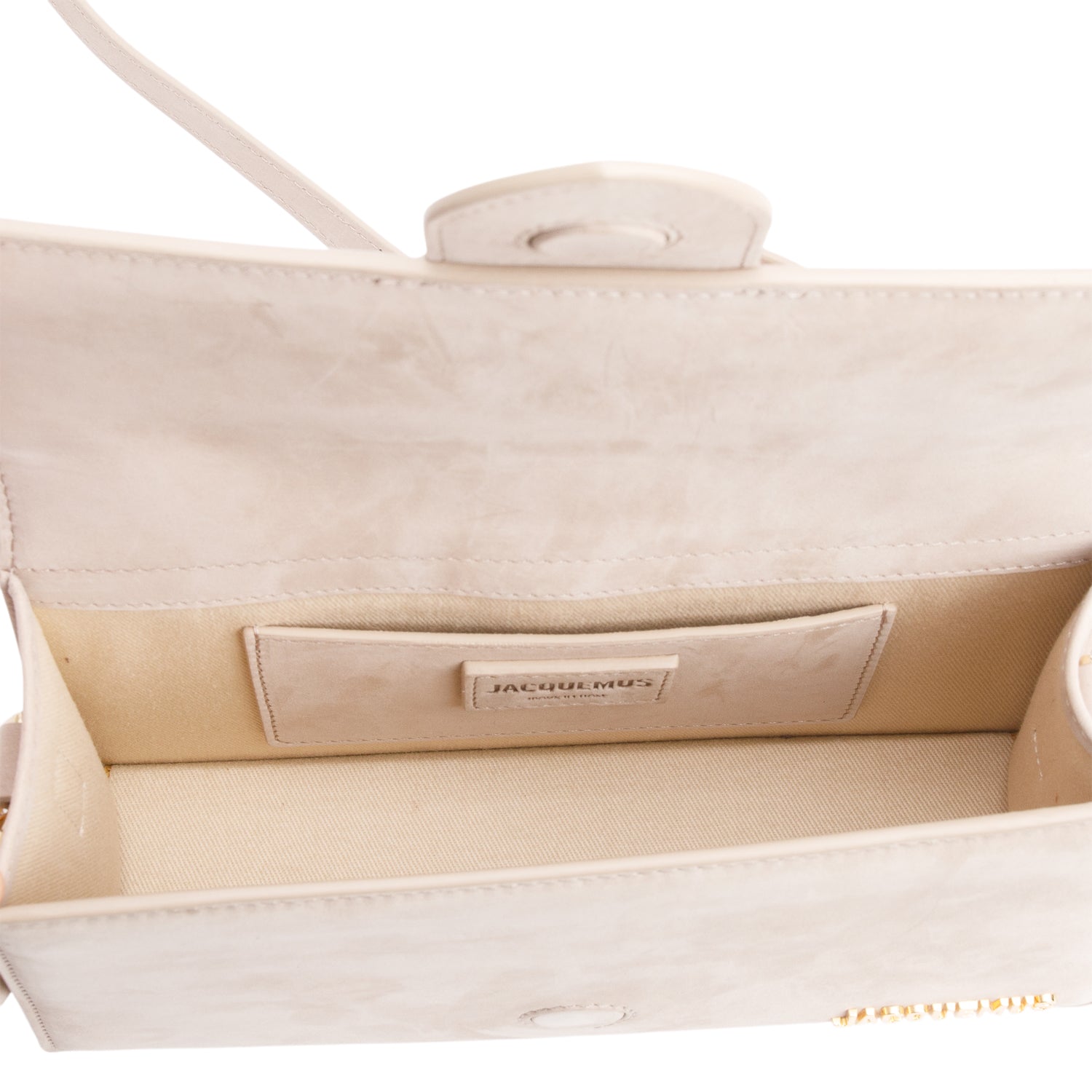 Jacquemus Beige Suede Le Grand Bambino Bag w/ Strap