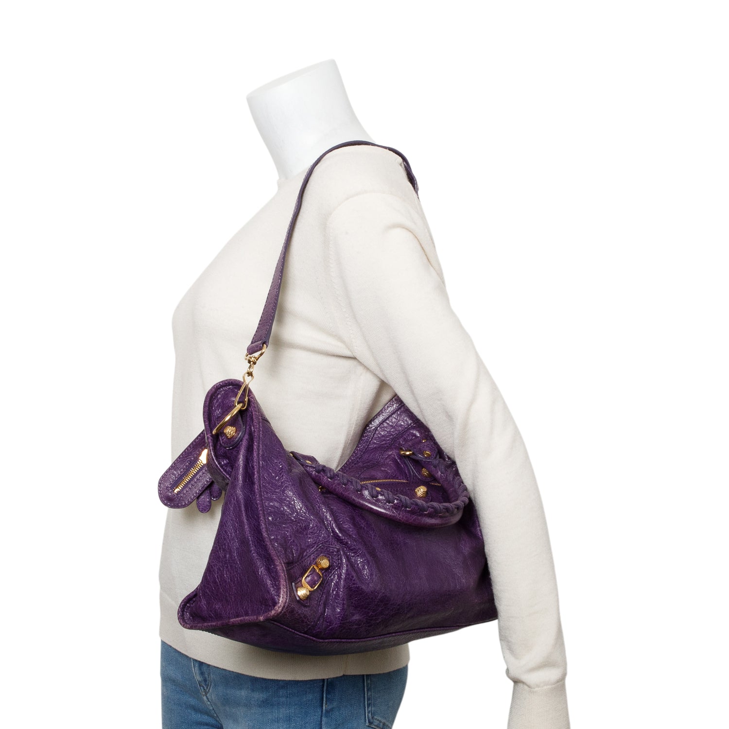 Balenciaga Purple Agneau Leather Le City Medium Bag