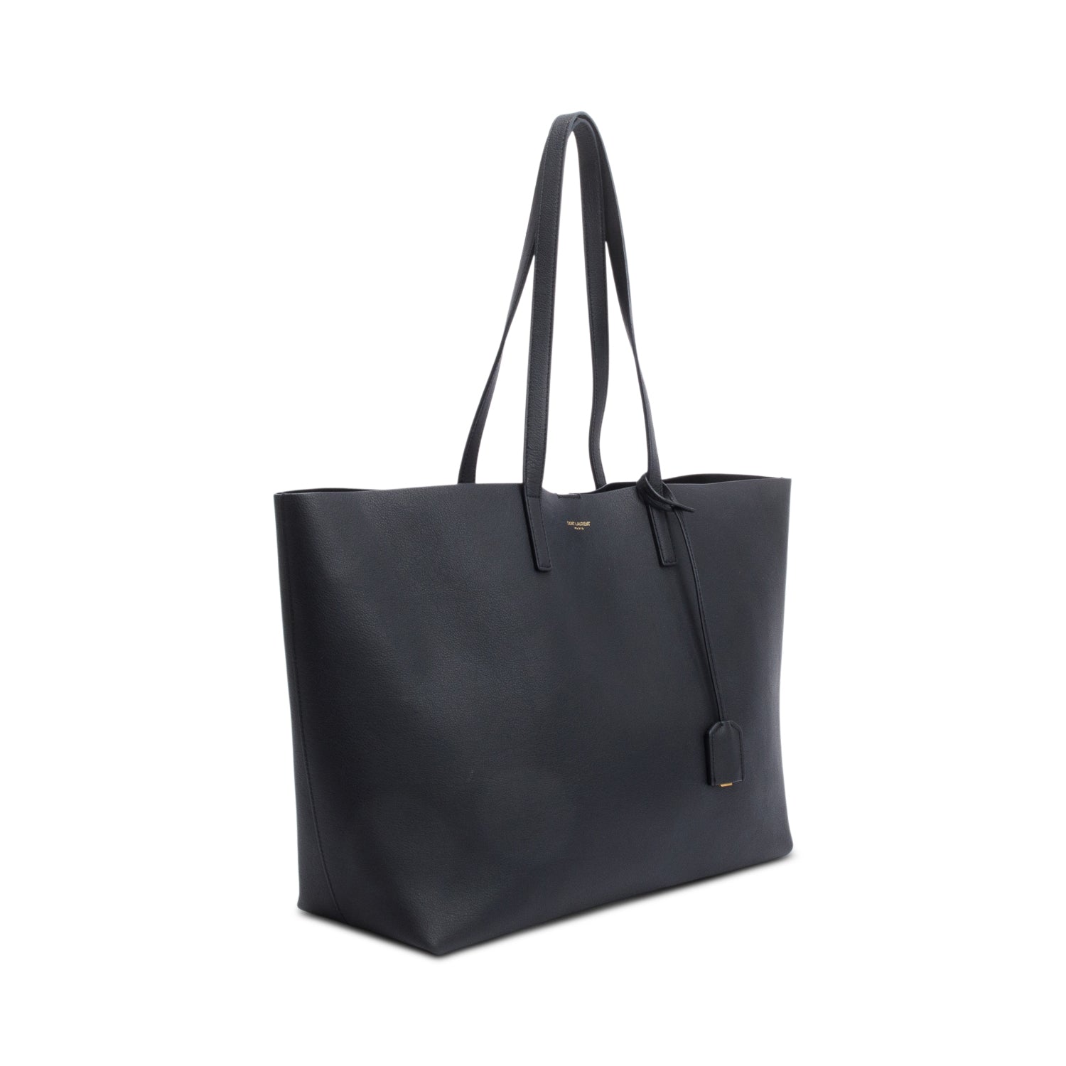 Saint Laurent Black Leather Large E/W Shopping Tote w/ Pouch