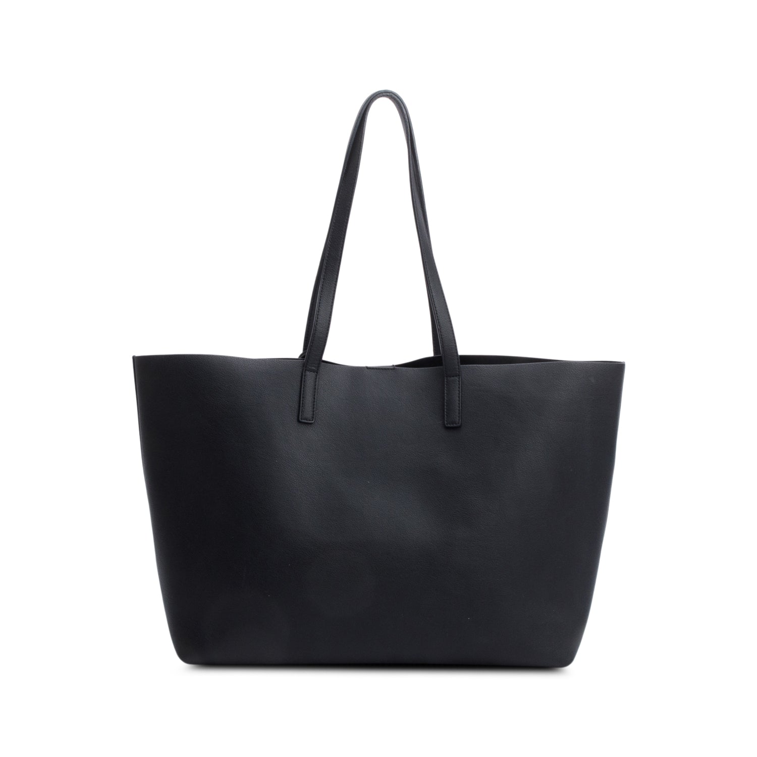 Saint Laurent Black Leather Large E/W Shopping Tote w/ Pouch