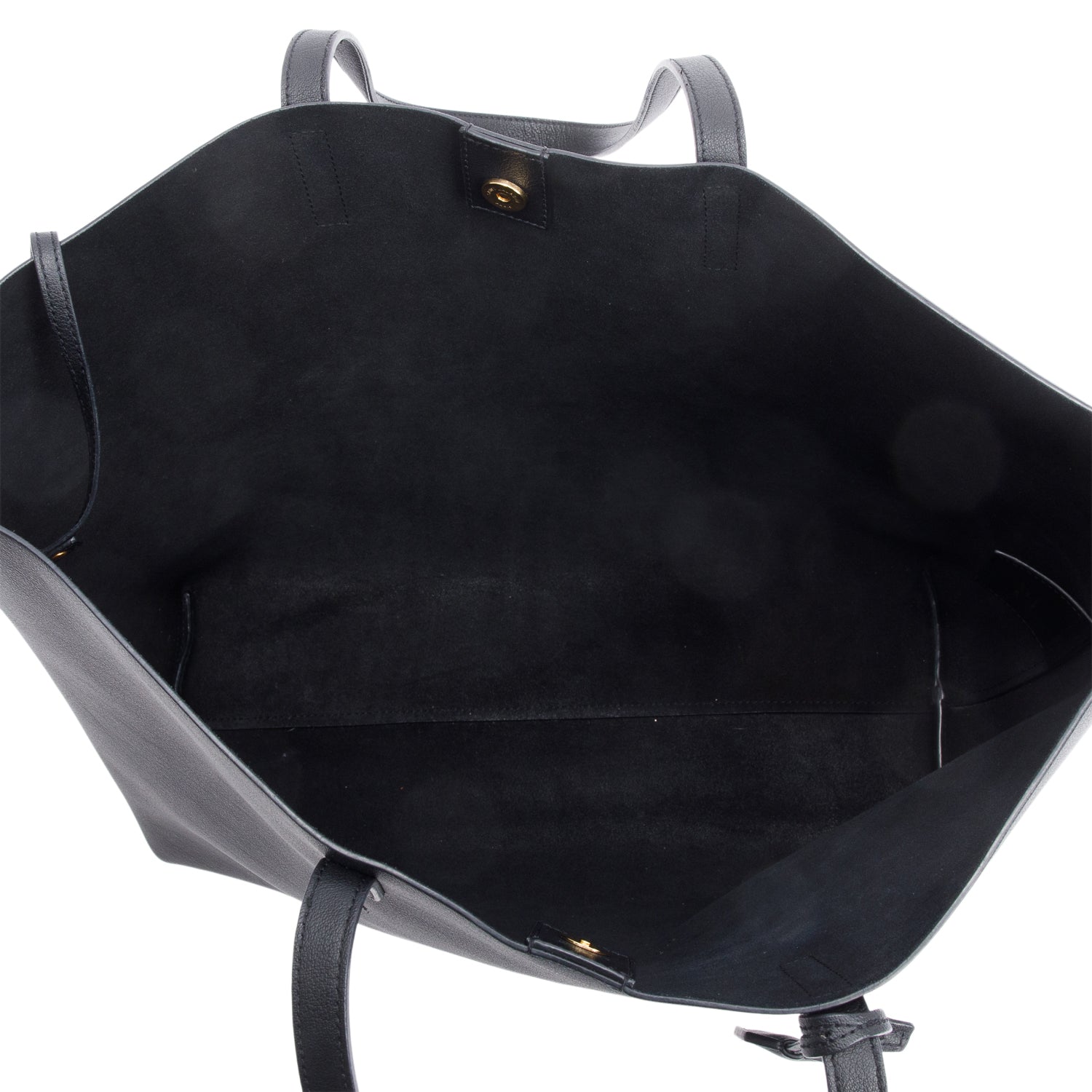 Saint Laurent Black Leather Large E/W Shopping Tote w/ Pouch
