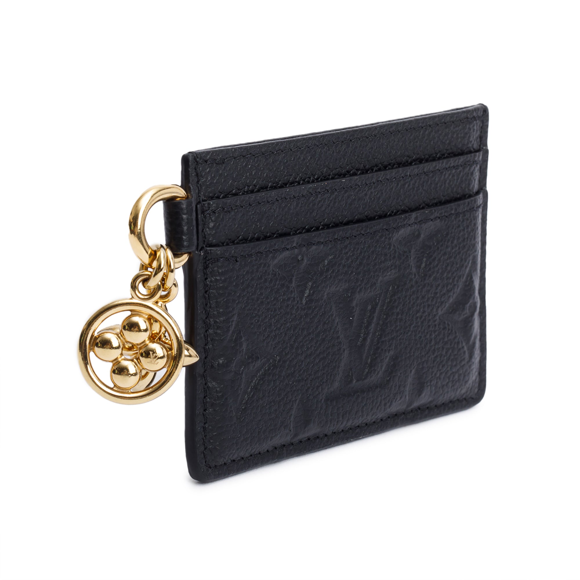 Louis Vuitton Black Monogram Empreinte LV Charms Card Holder