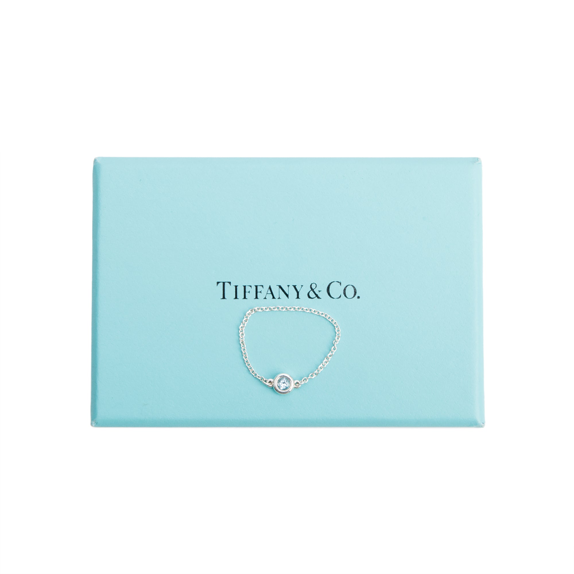 Tiffany & Co. Elsa Peretti Sterling Silver Aquamarine Color by the Yard Ring, Size 8 w/ Box