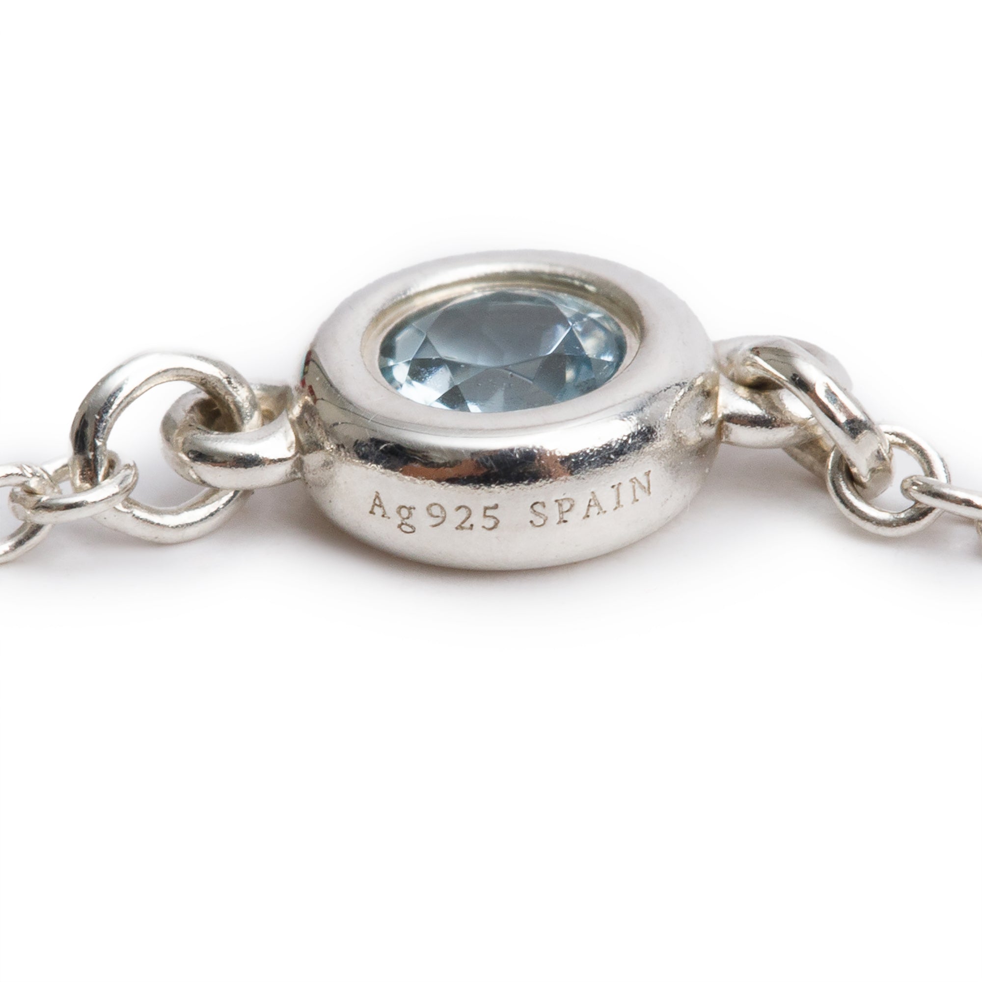 Tiffany & Co. Elsa Peretti Sterling Silver Aquamarine Color by the Yard Ring, Size 8 w/ Box