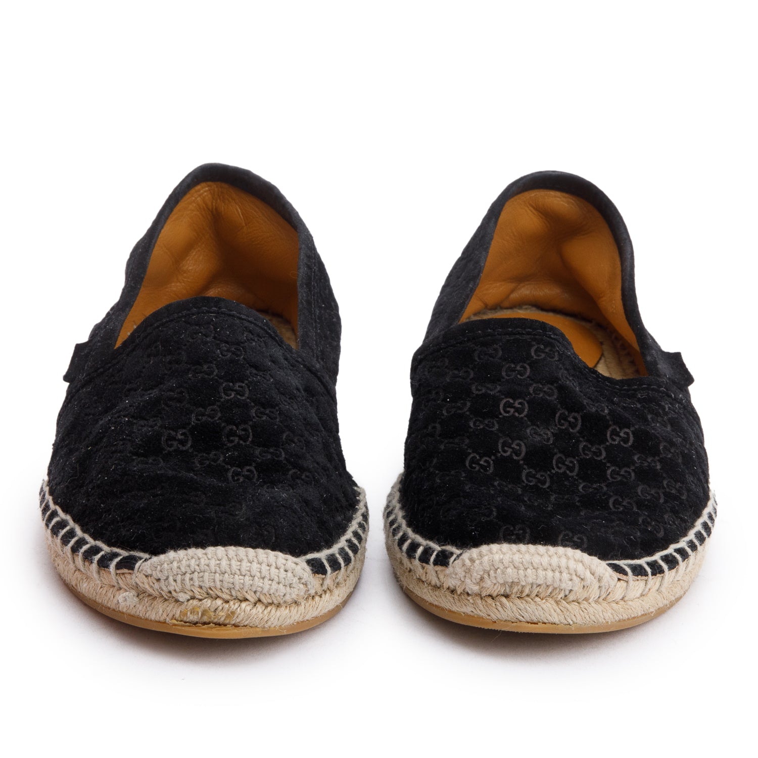 Gucci Black Micro GG Suede Espadrille, Size 37 w/ Box