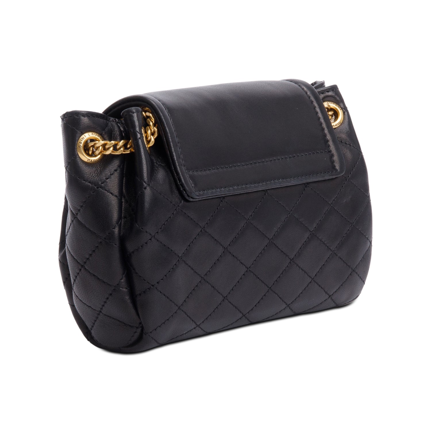 Saint Laurent Black Lambskin Leather Mini Nolita Shoulder Bag w/ Box