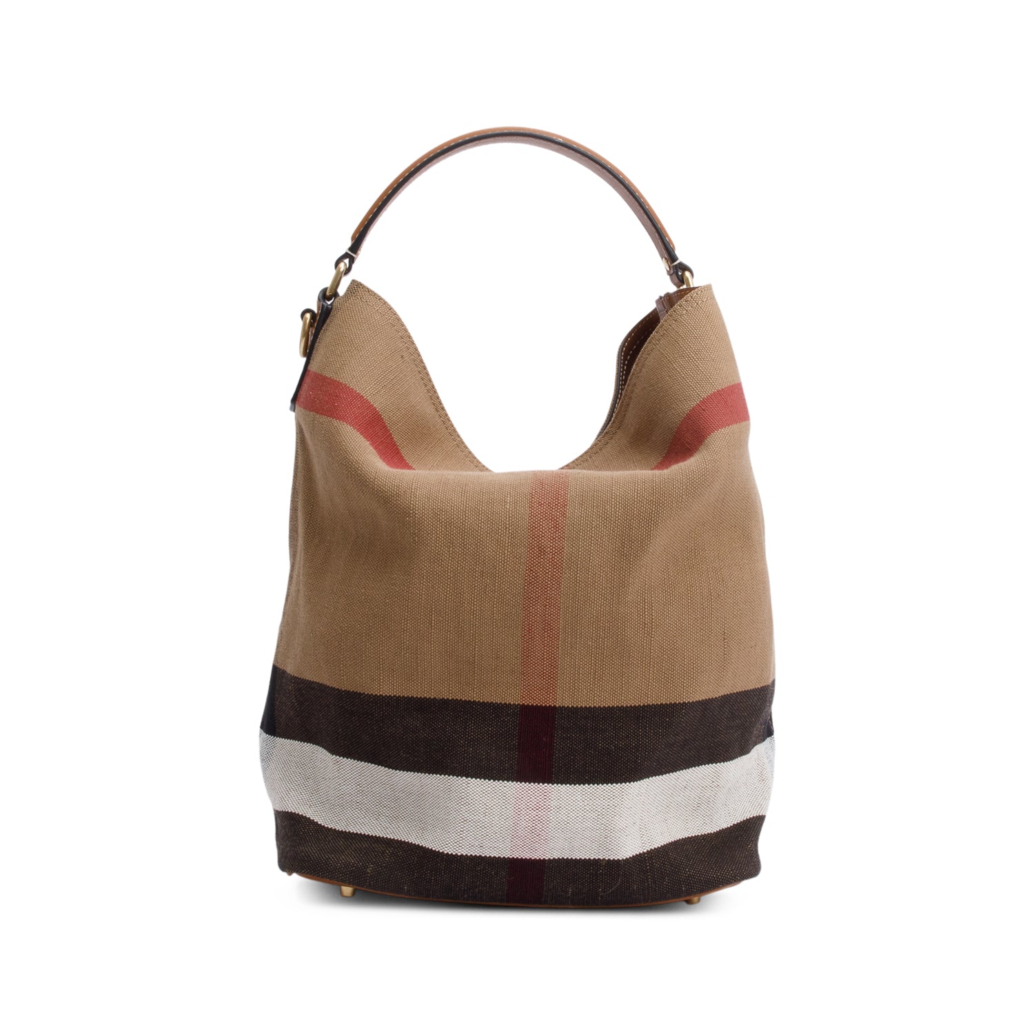 Burberry Mega Check Medium Ashby Hobo Bag w/ Strap & Pouch