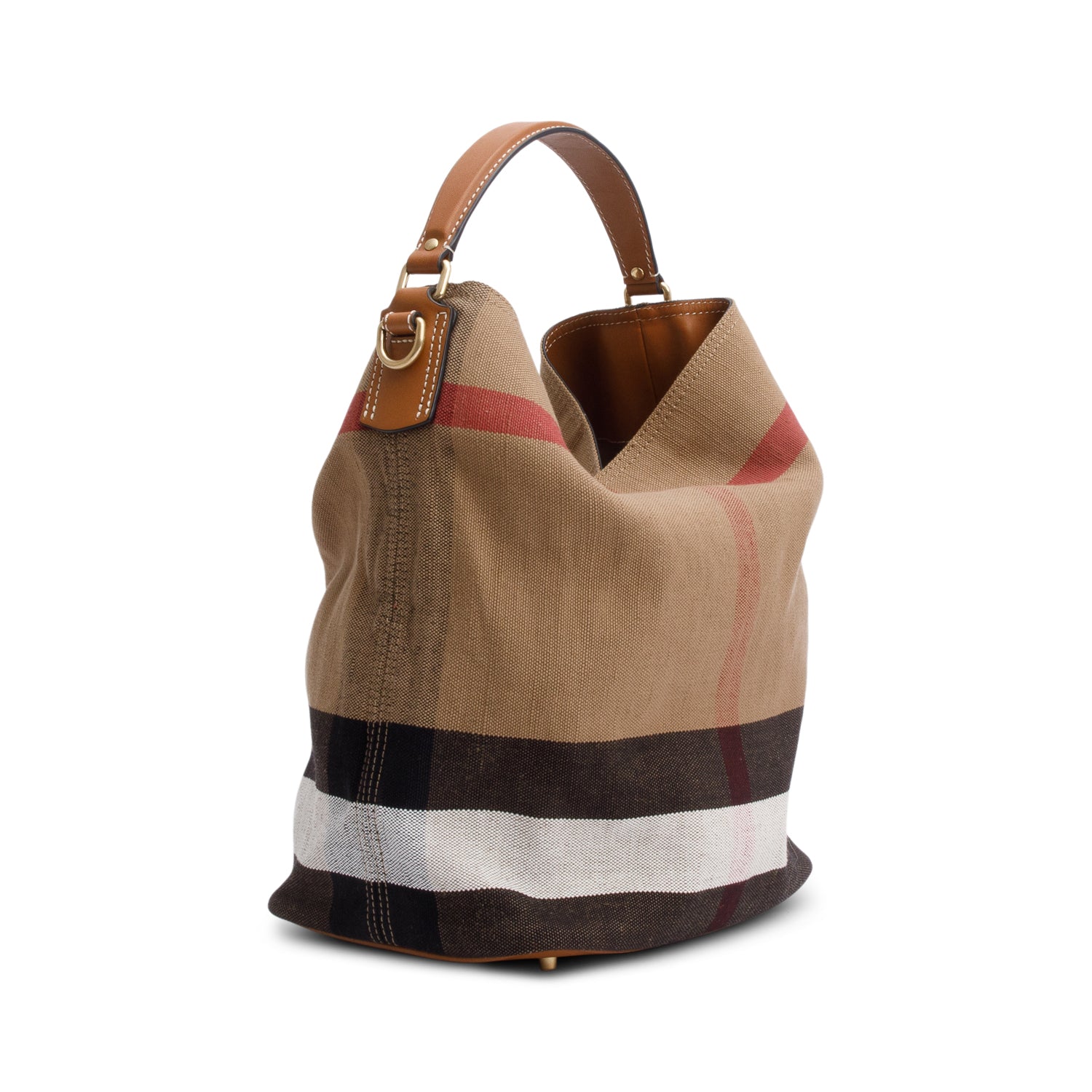 Burberry Mega Check Medium Ashby Hobo Bag w/ Strap & Pouch