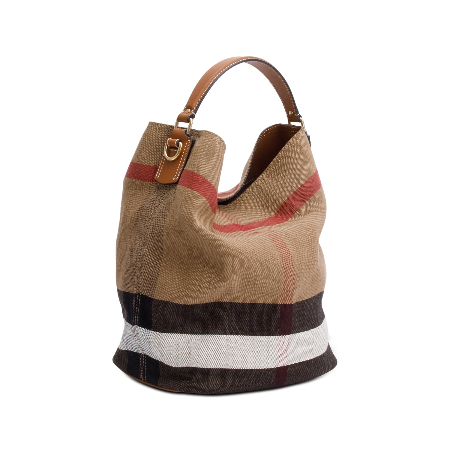 Burberry Mega Check Medium Ashby Hobo Bag w/ Strap & Pouch