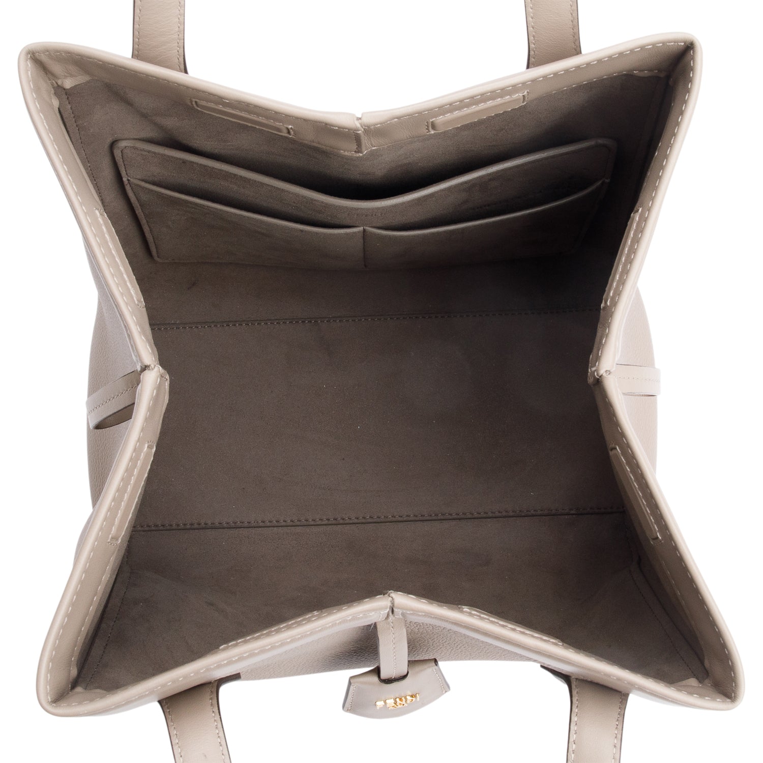 Fendi Beige Calfskin Leather Medium Origami Tote