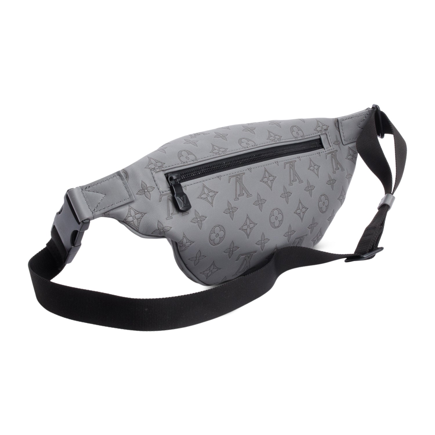 Louis Vuitton Grey Monogram Shadow Calfskin Leather Discovery Bumbag PM