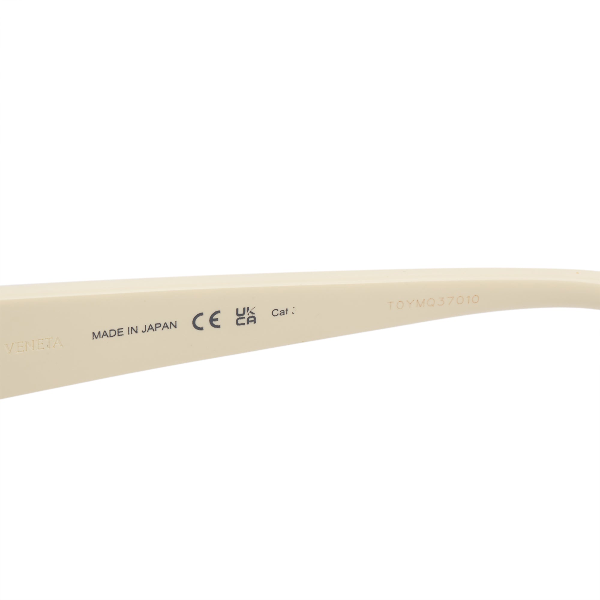 Bottega Veneta BV1031S Ivory Acetate Angle Hexagonal Sunglasses w/ Case & Authenticity Card